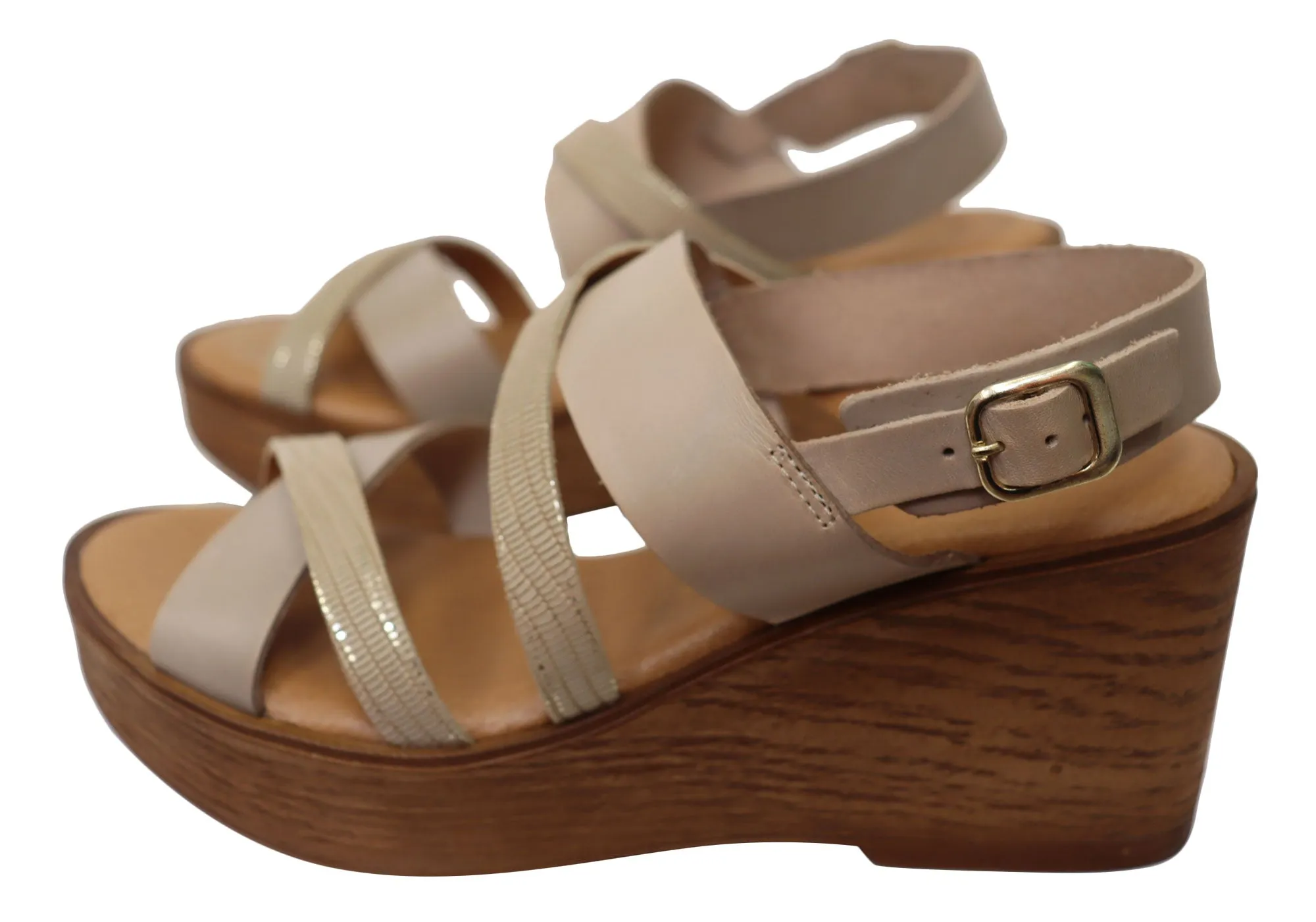 Lola Canales Brooke Womens Spanish Leather Wedge Sandals Lola Canales Shoes