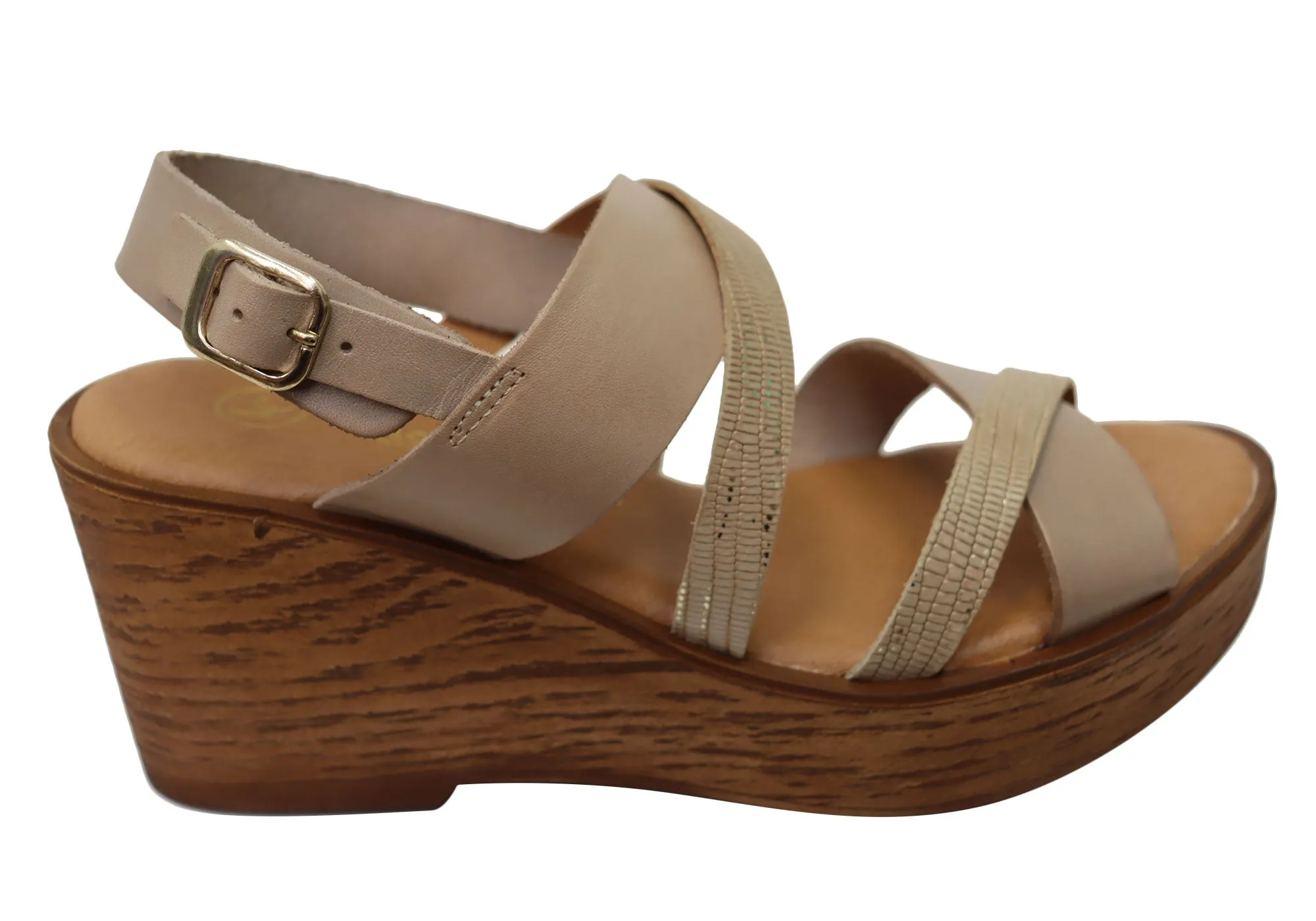 Lola Canales Brooke Womens Spanish Leather Wedge Sandals Lola Canales Shoes