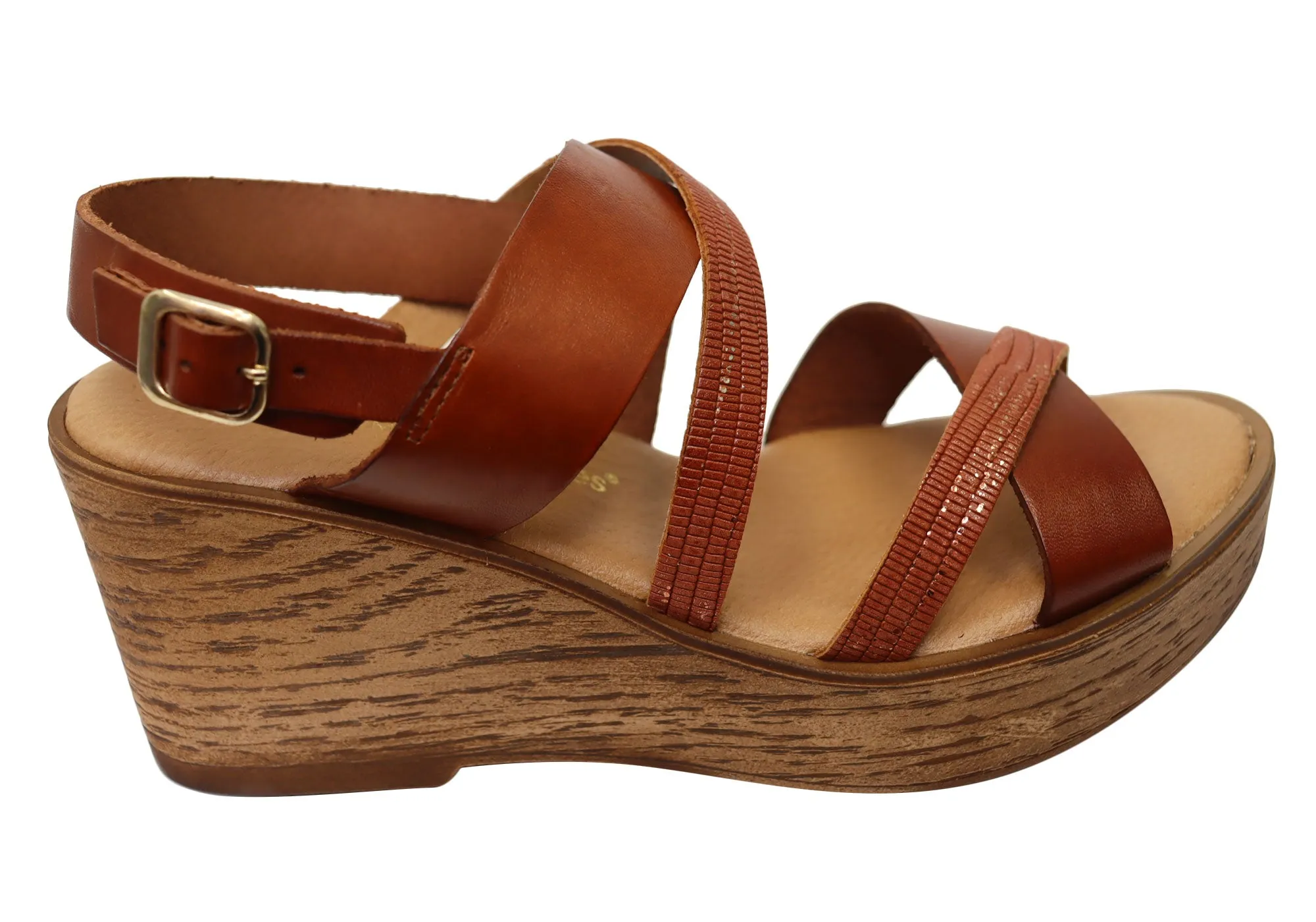 Lola Canales Brooke Womens Spanish Leather Wedge Sandals Lola Canales Shoes
