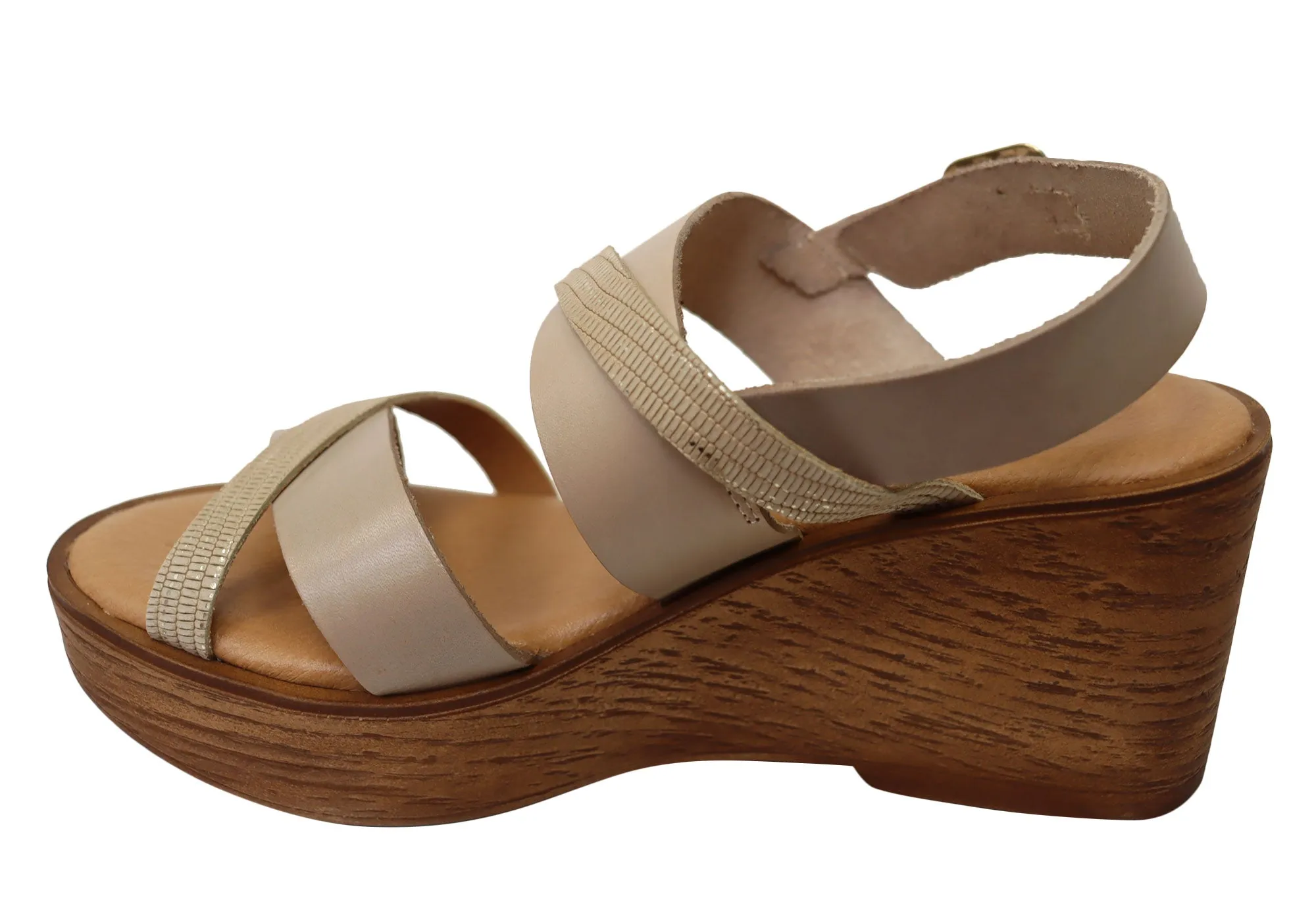 Lola Canales Brooke Womens Spanish Leather Wedge Sandals Lola Canales Shoes