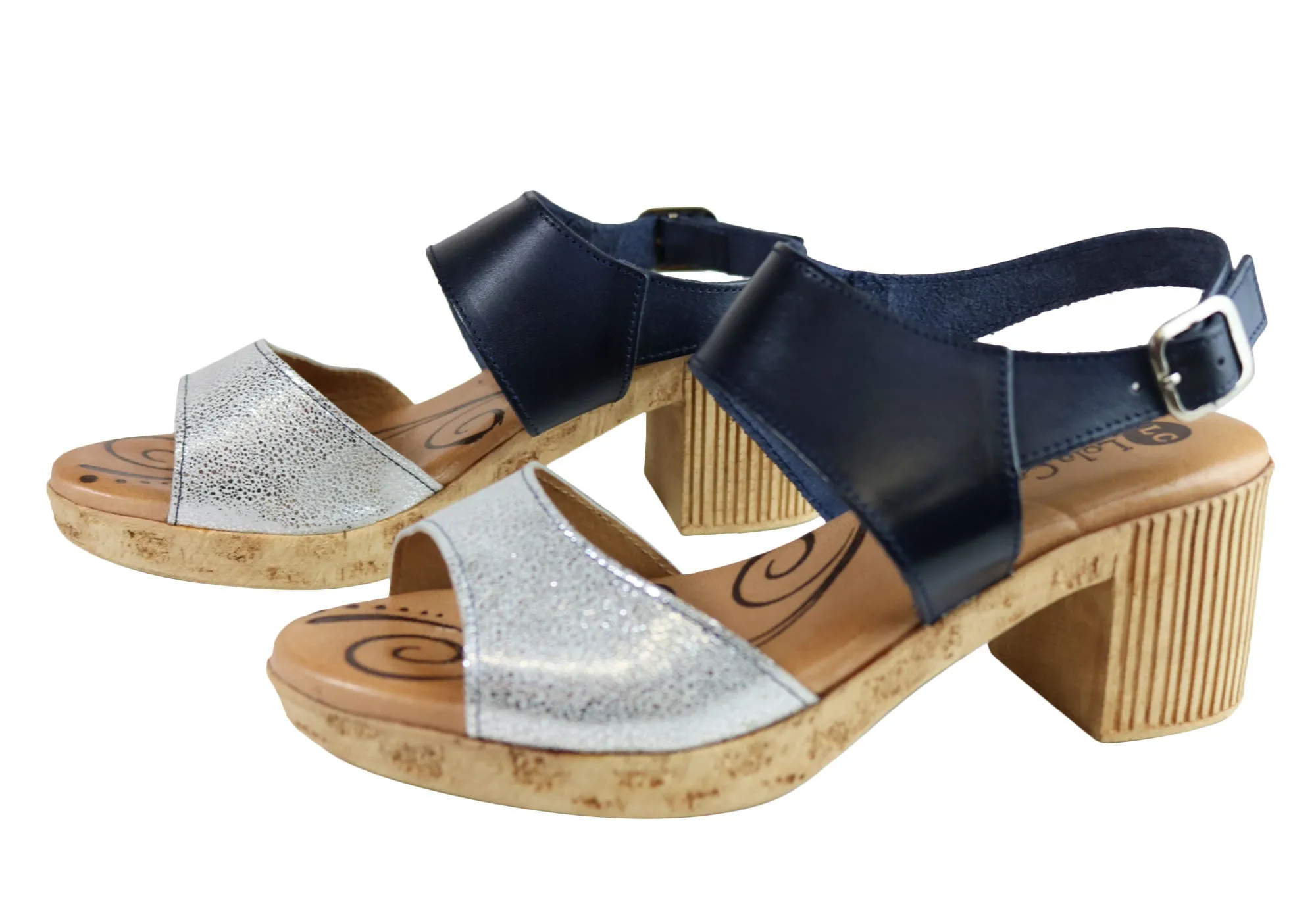 Lola Canales Mia Womens Comfort Leather Mid Heel Sandals Made In Spain Lola Canales Shoes
