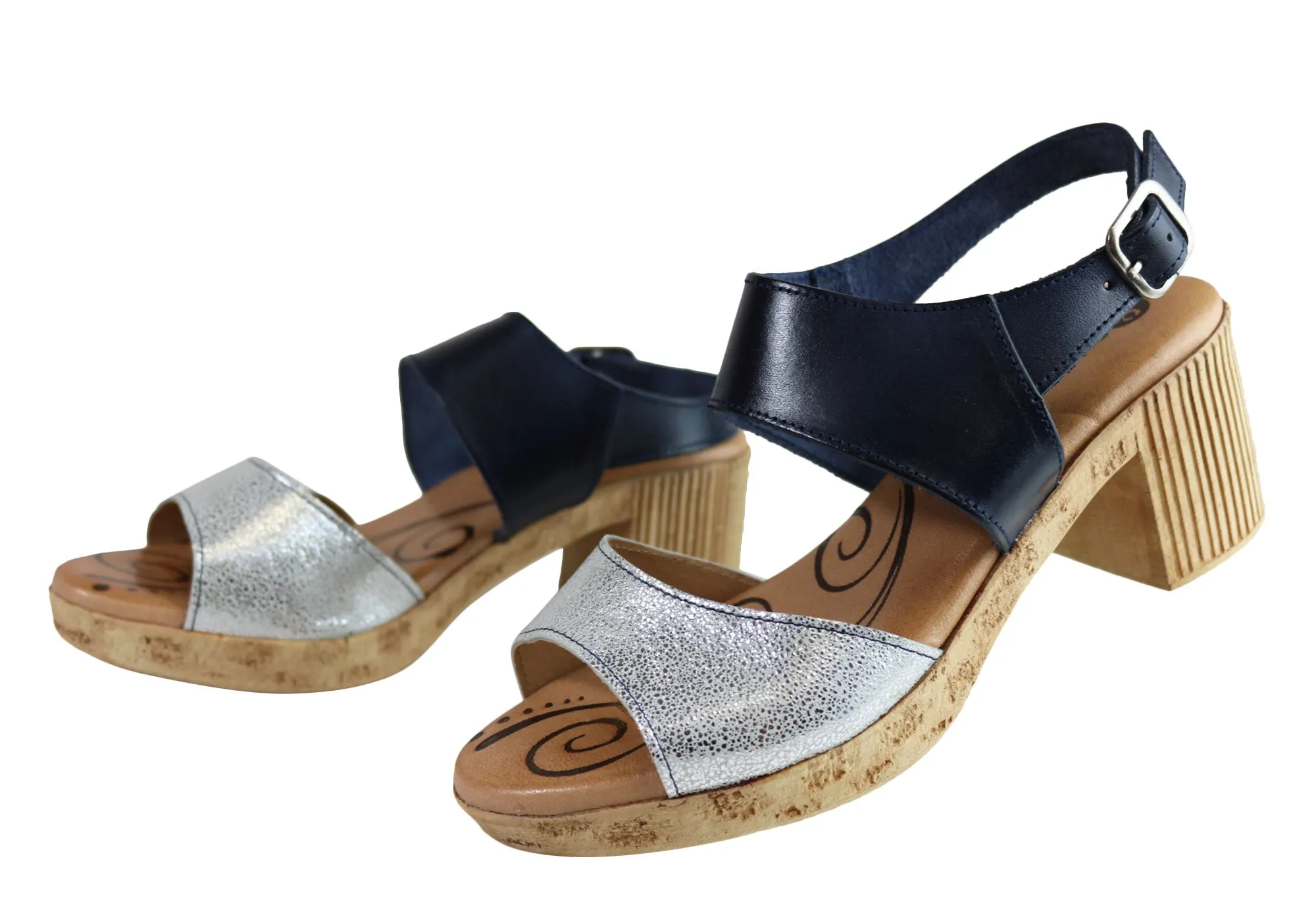 Lola Canales Mia Womens Comfort Leather Mid Heel Sandals Made In Spain Lola Canales Shoes
