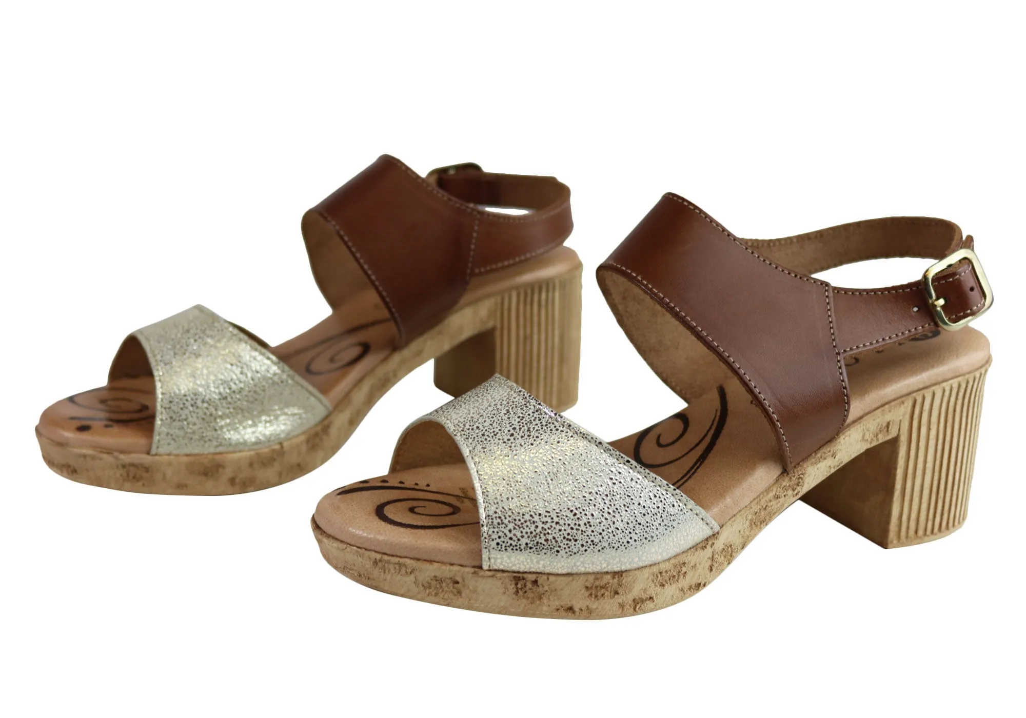 Lola Canales Mia Womens Comfort Leather Mid Heel Sandals Made In Spain Lola Canales Shoes
