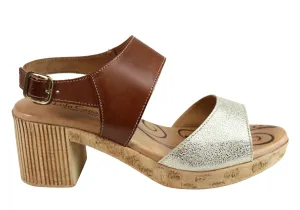 Lola Canales Mia Womens Comfort Leather Mid Heel Sandals Made In Spain Lola Canales Shoes