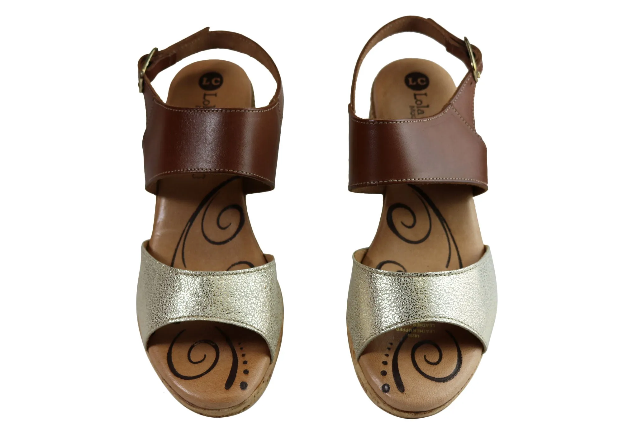 Lola Canales Mia Womens Comfort Leather Mid Heel Sandals Made In Spain Lola Canales Shoes