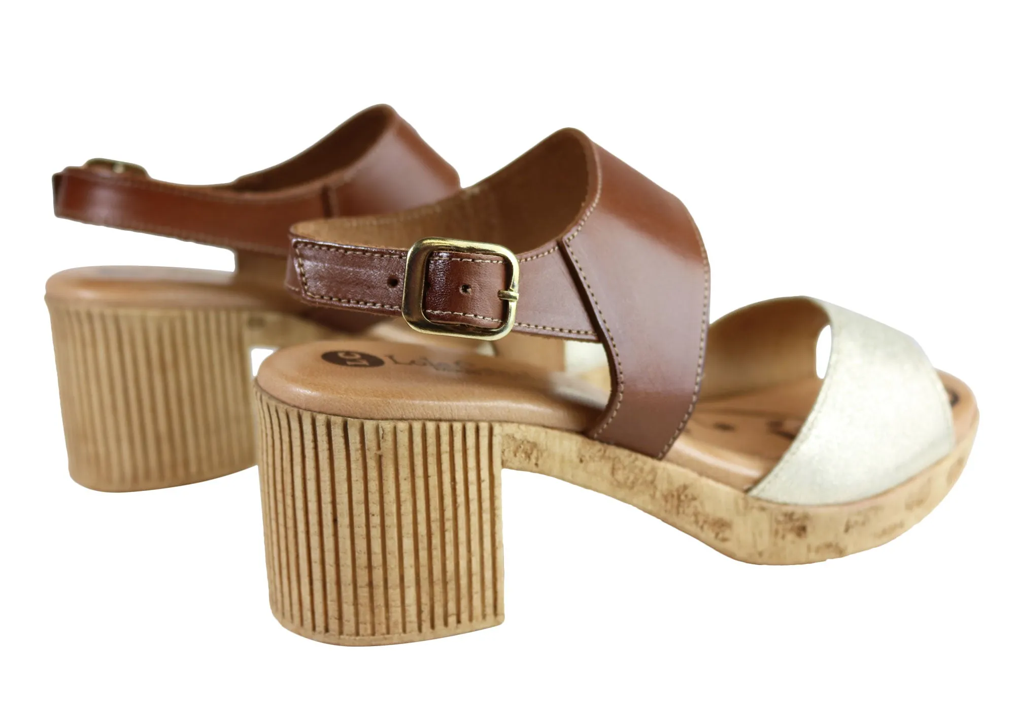Lola Canales Mia Womens Comfort Leather Mid Heel Sandals Made In Spain Lola Canales Shoes