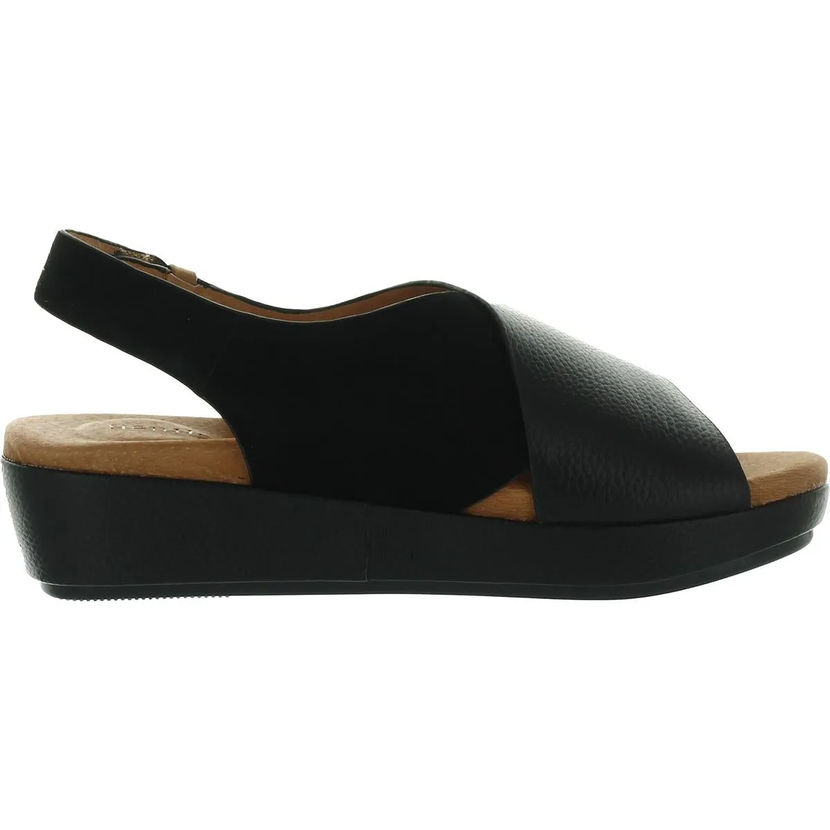 LORI X-BAND Womens Leather Open Toe Wedge Sandals