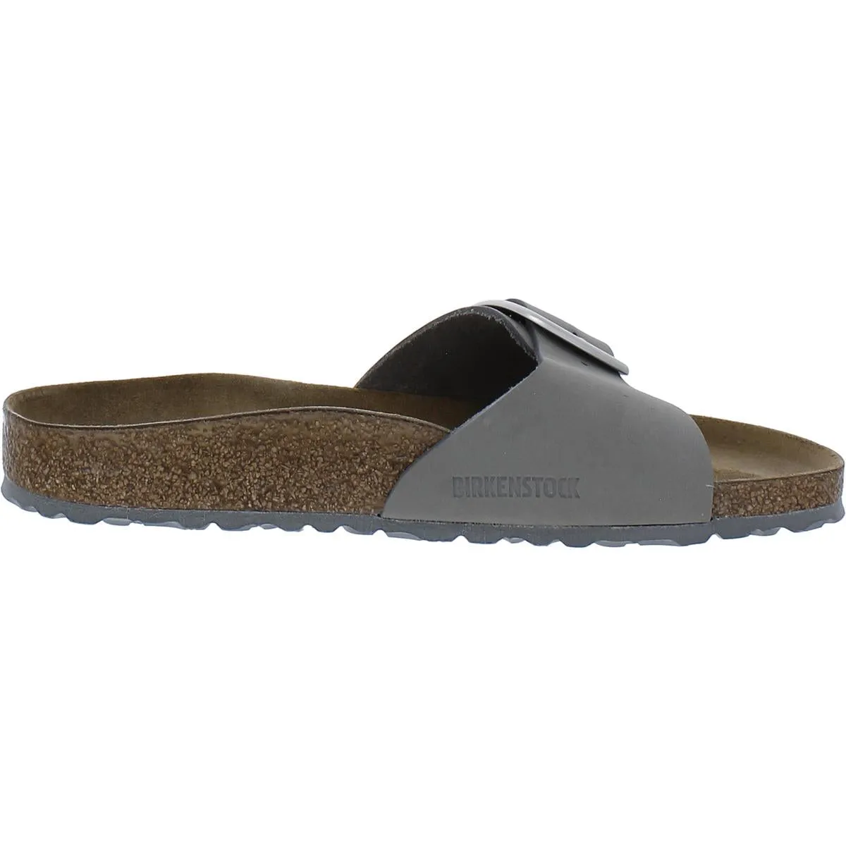 Madrid Big Buckle Womens Nubuck Slip On Slide Sandals