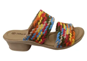 New Face Felicity Womens Comfortable Low Heel Slides Sandals New Face Shoes