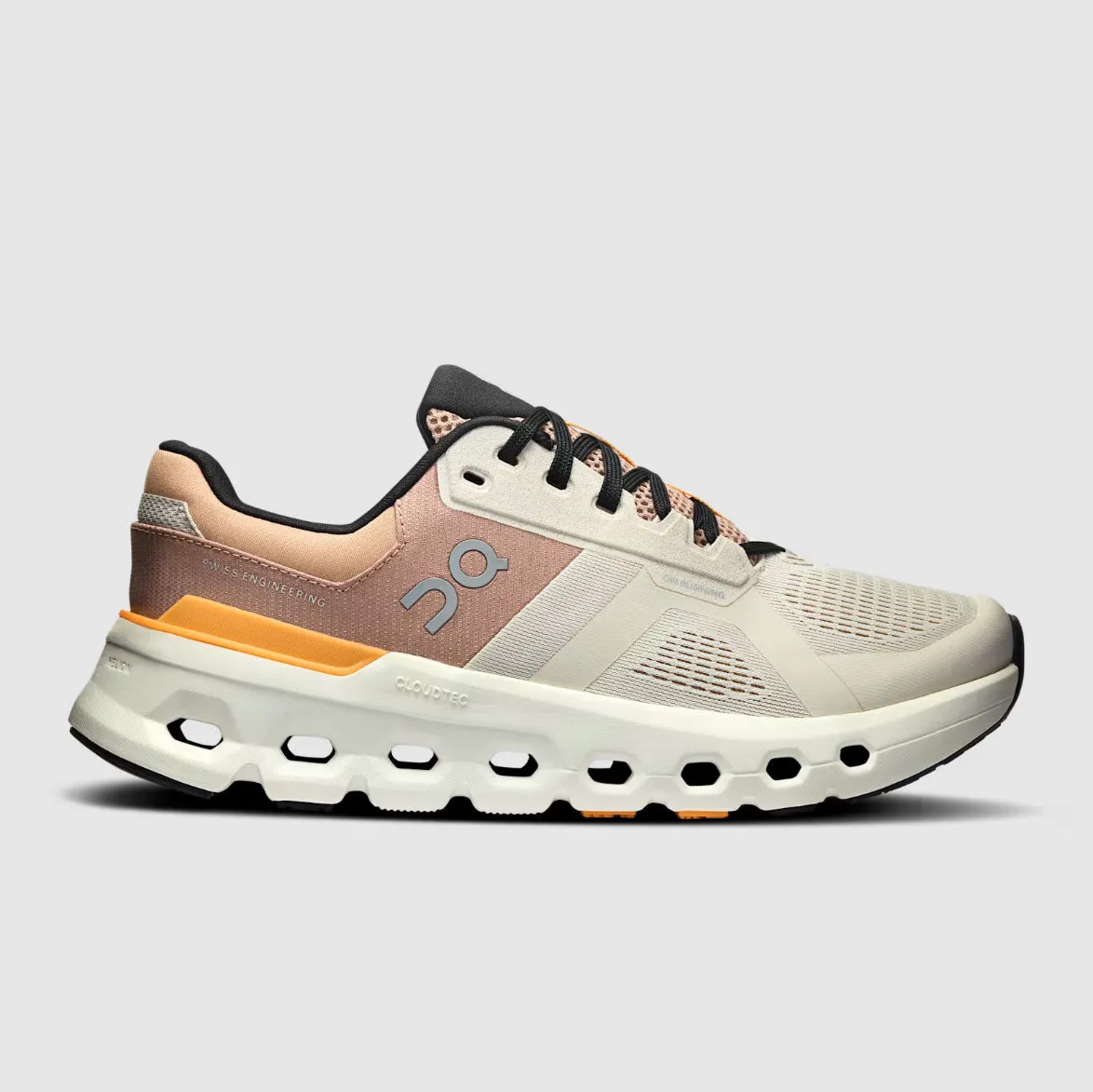 On Women's Cloudrunner 2 Shoes - Pearl / Tangerine On Cloud Shoes