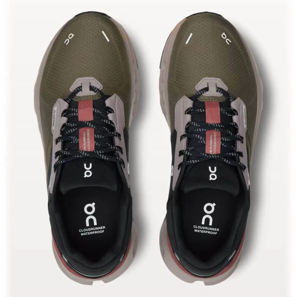 On Women's Cloudrunner 2 Waterproof Shoes - Olive / Mahogany On Cloud Shoes