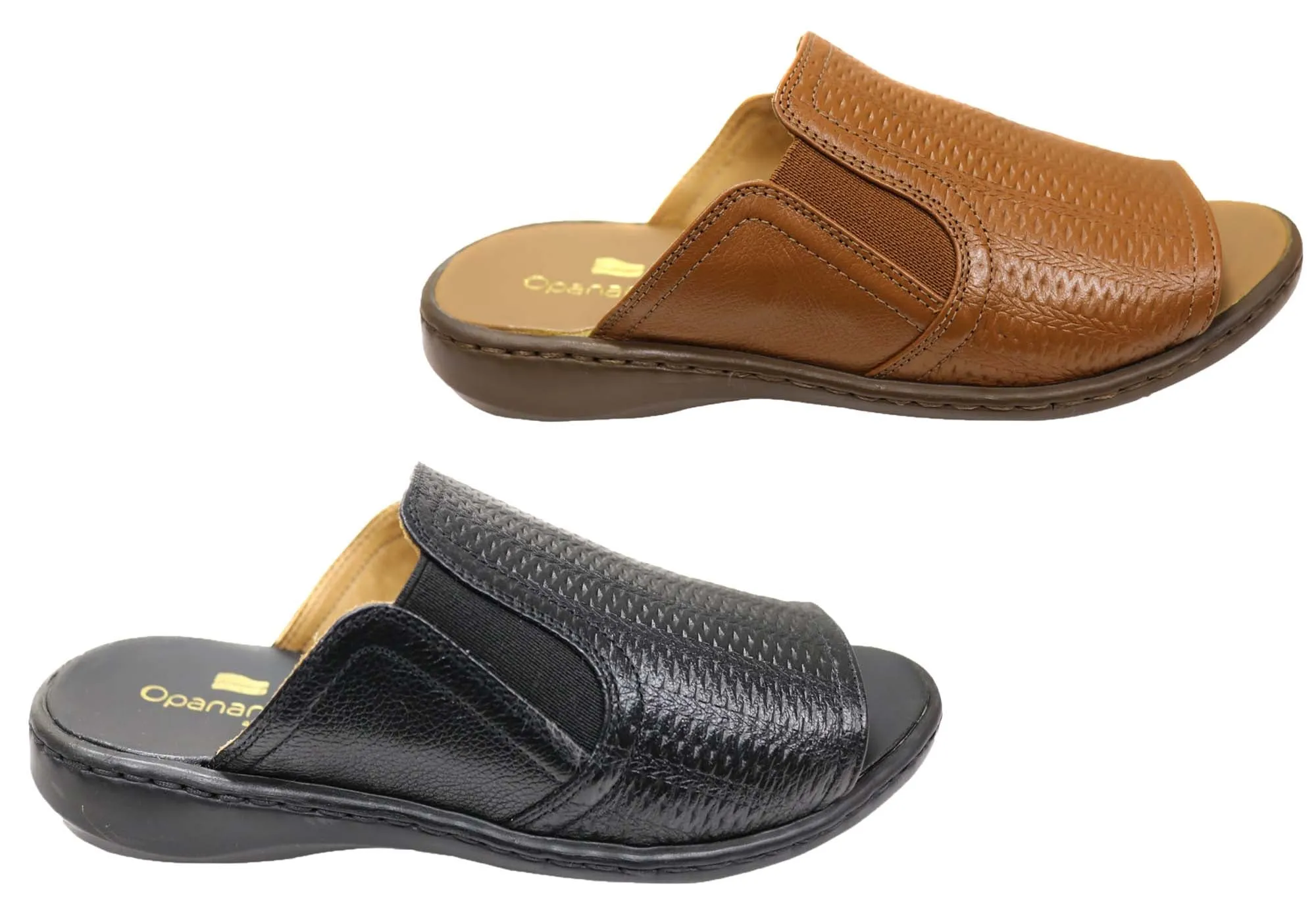 Opananken Bonnie Womens Comfortable Brazilian Leather Slides Sandals Opananken Shoes