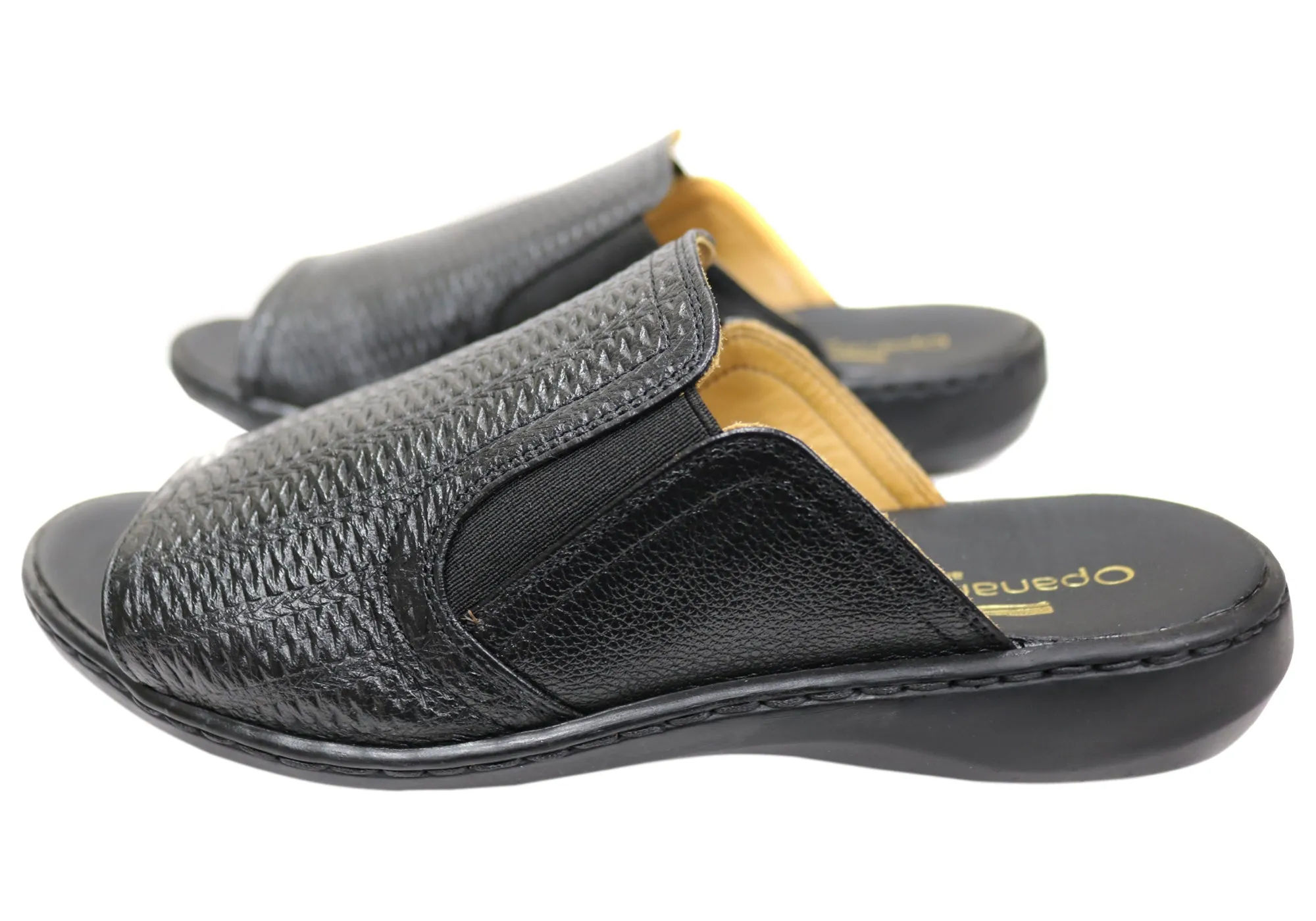 Opananken Bonnie Womens Comfortable Brazilian Leather Slides Sandals Opananken Shoes