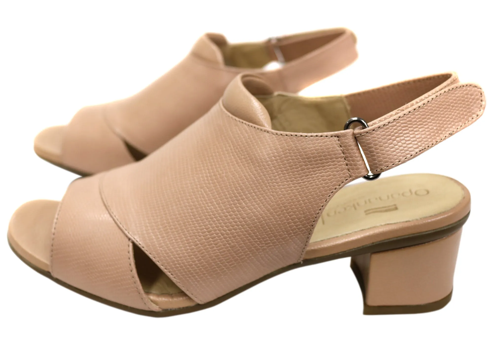 Opananken Joice Womens Comfortable Brazilian Mid Heel Leather Sandals Opananken Shoes