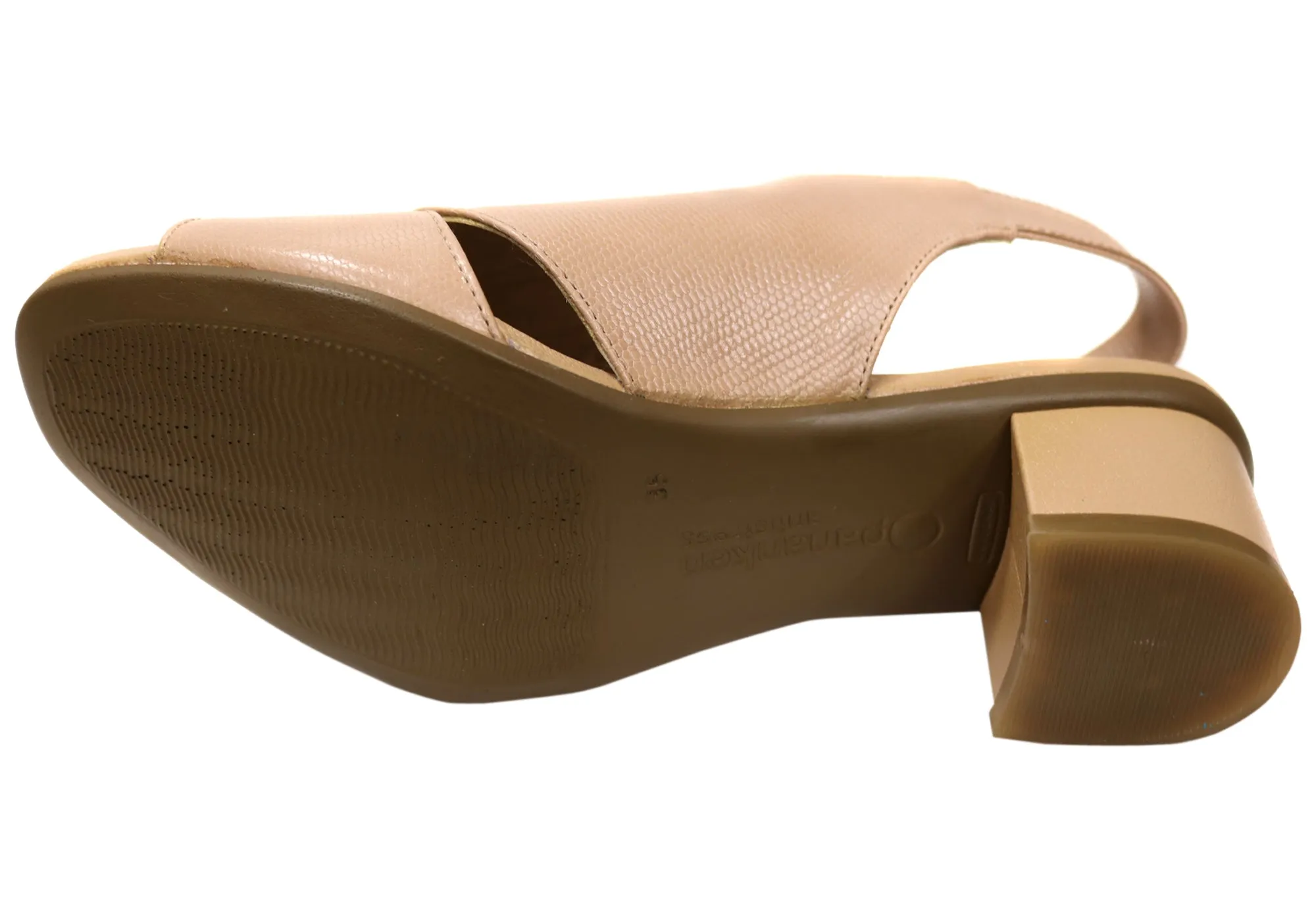 Opananken Joice Womens Comfortable Brazilian Mid Heel Leather Sandals Opananken Shoes