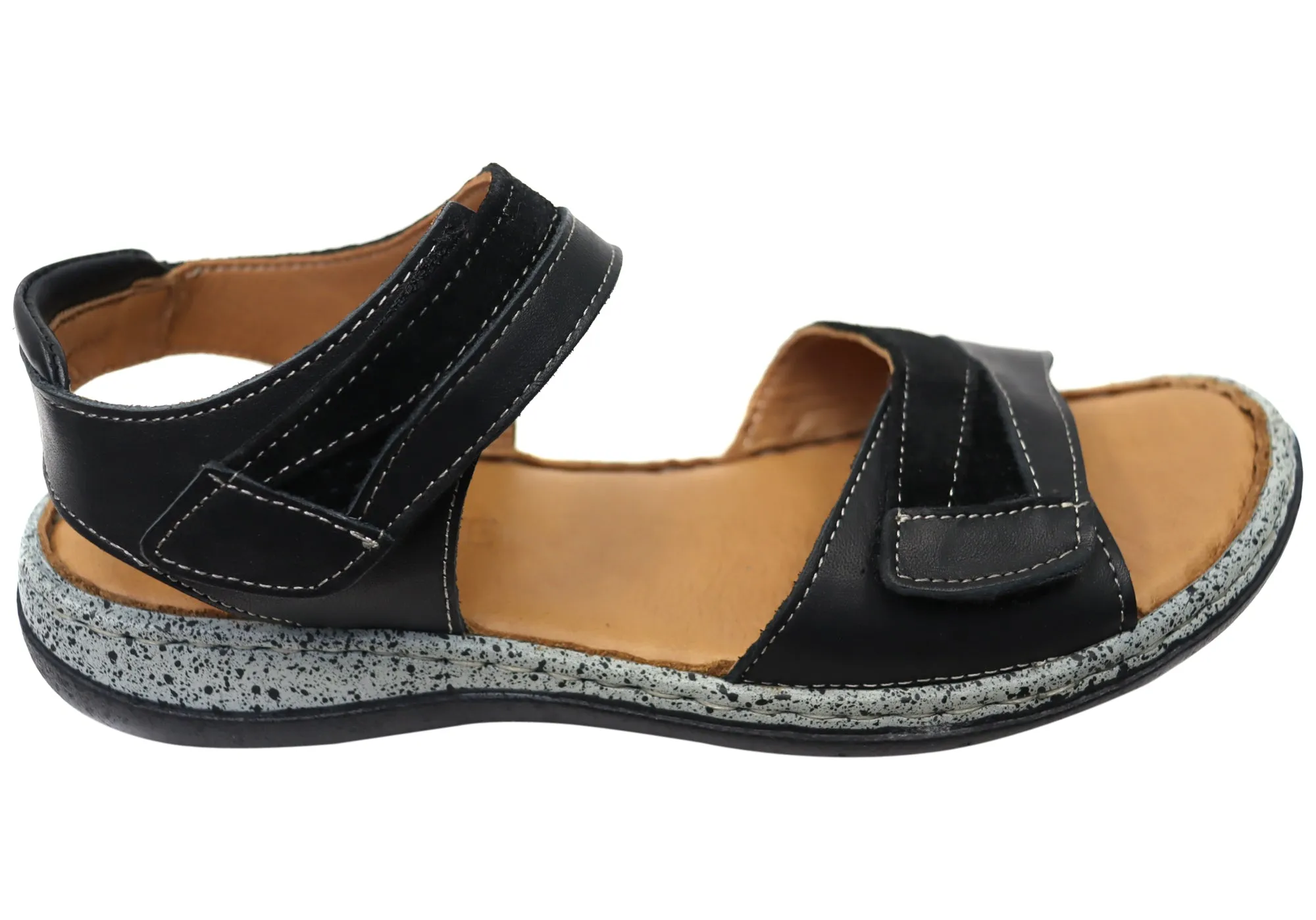 Orizonte Easy Womens Adjustable Comfortable European Leather Sandals Orizonte Shoes