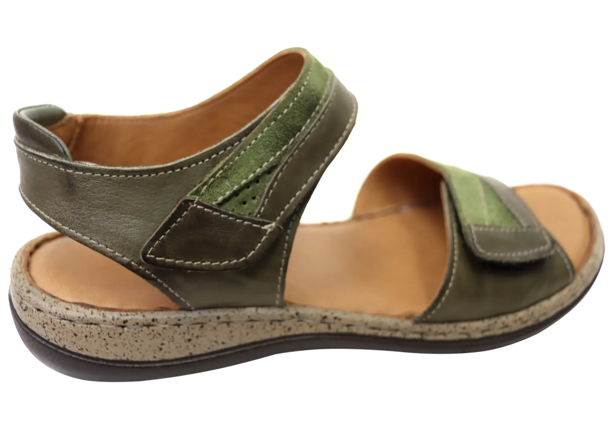 Orizonte Easy Womens Adjustable Comfortable European Leather Sandals Orizonte Shoes
