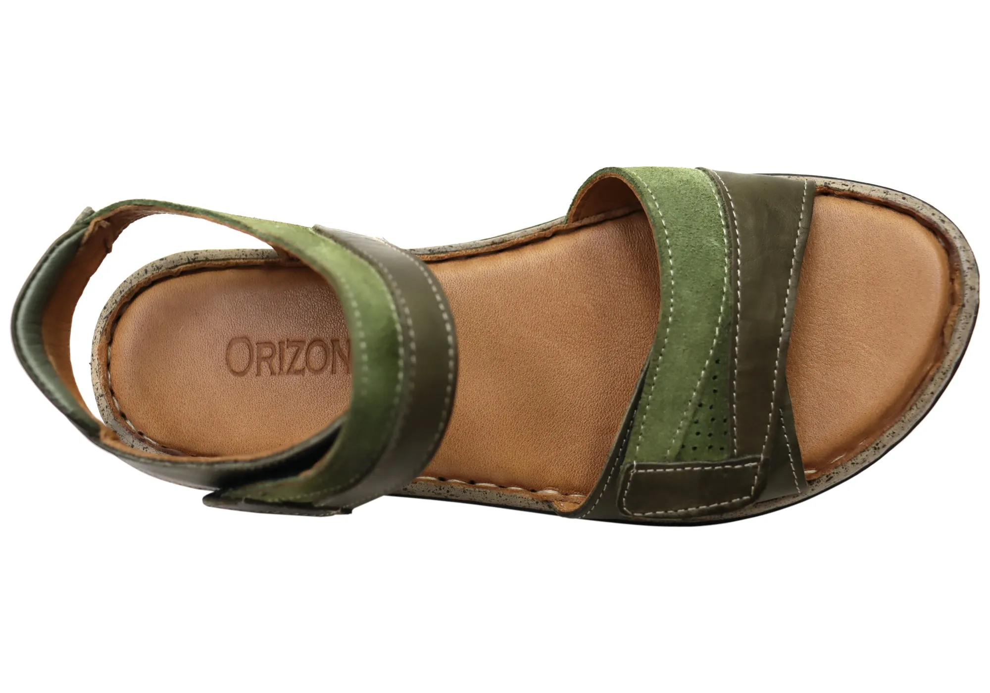 Orizonte Easy Womens Adjustable Comfortable European Leather Sandals Orizonte Shoes