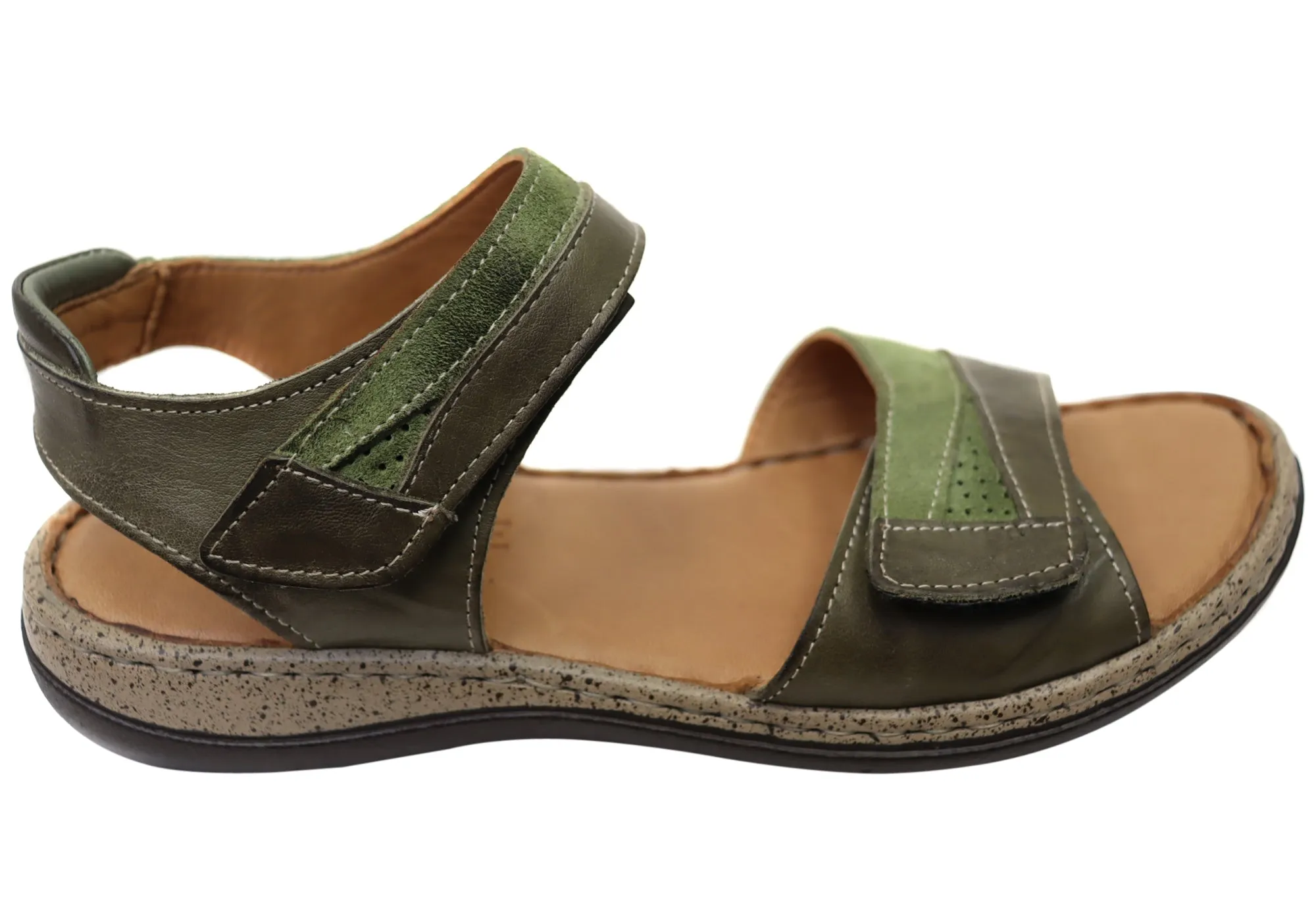 Orizonte Easy Womens Adjustable Comfortable European Leather Sandals Orizonte Shoes
