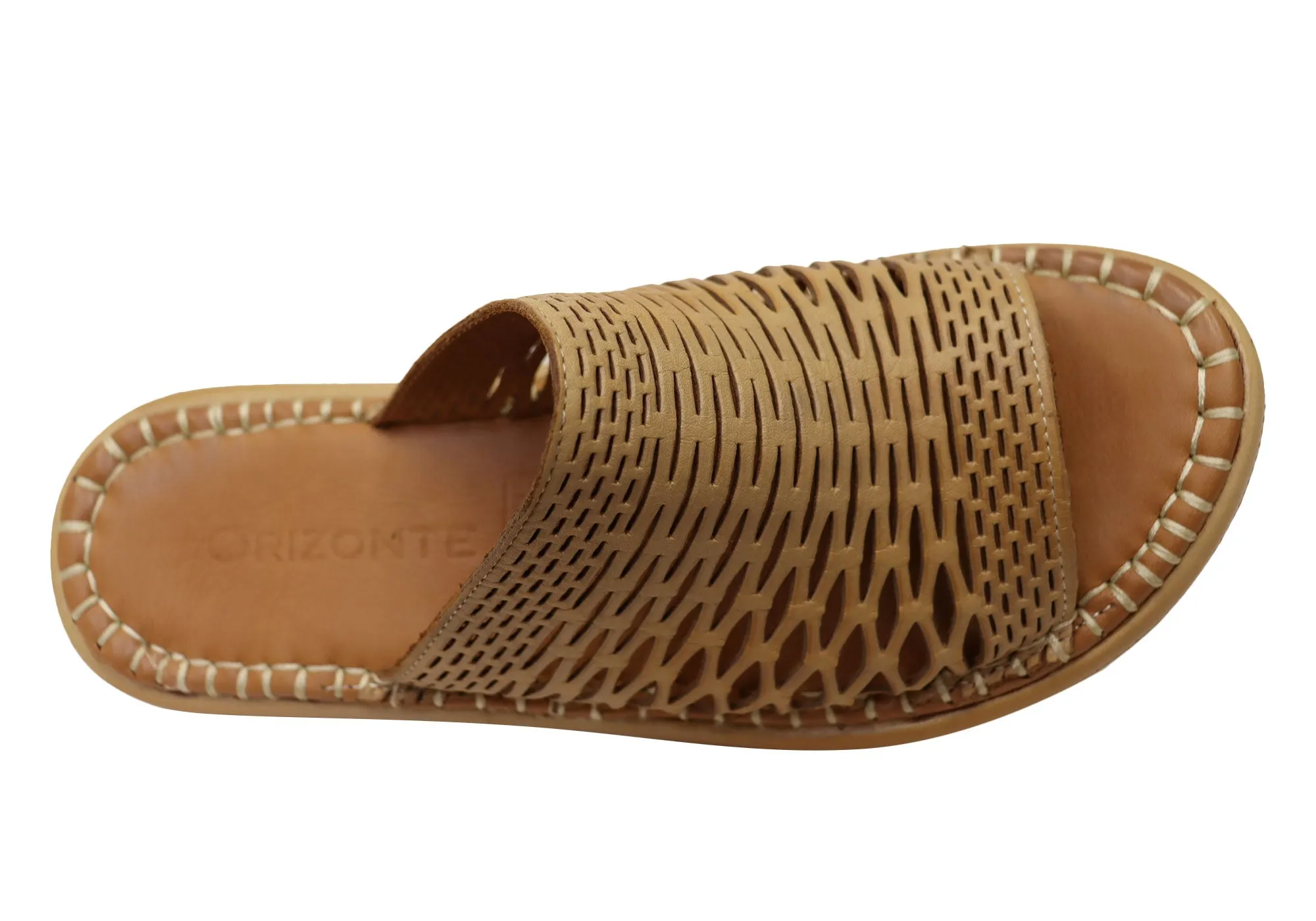 Orizonte Lyric Womens European Comfortable Leather Slides Sandals Orizonte Shoes