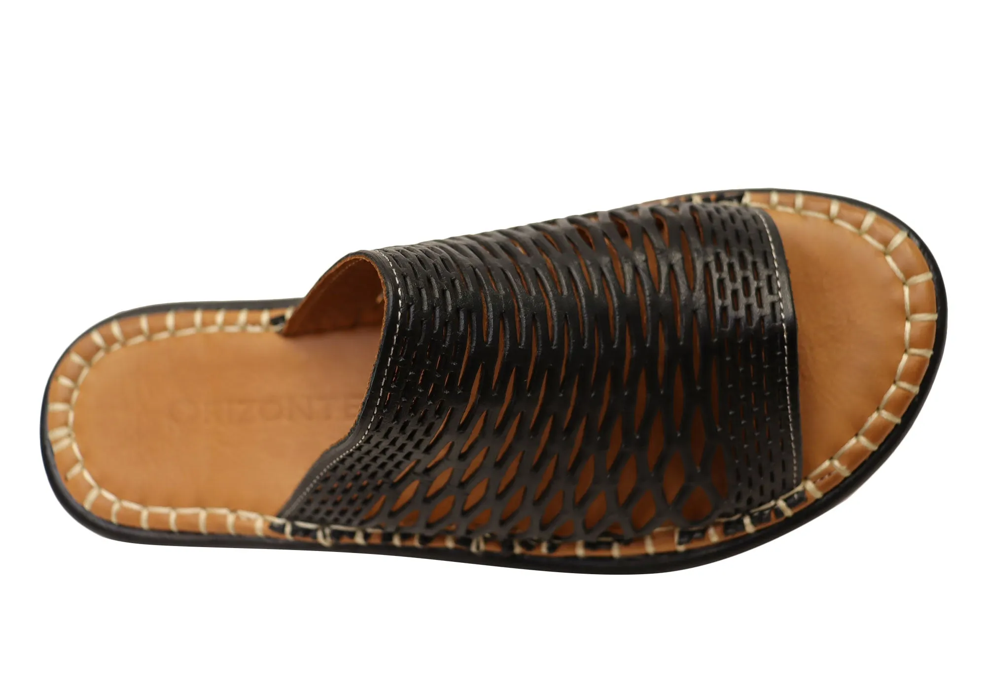 Orizonte Lyric Womens European Comfortable Leather Slides Sandals Orizonte Shoes