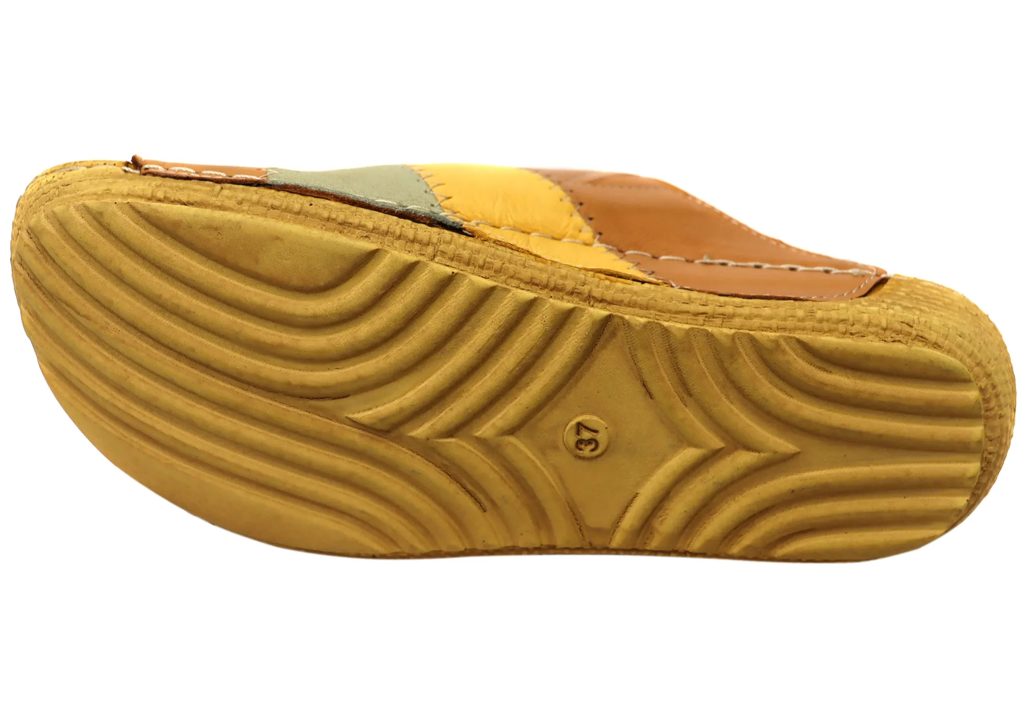 Orizonte Nina Womens European Comfortable Leather Slides Sandals Orizonte Shoes
