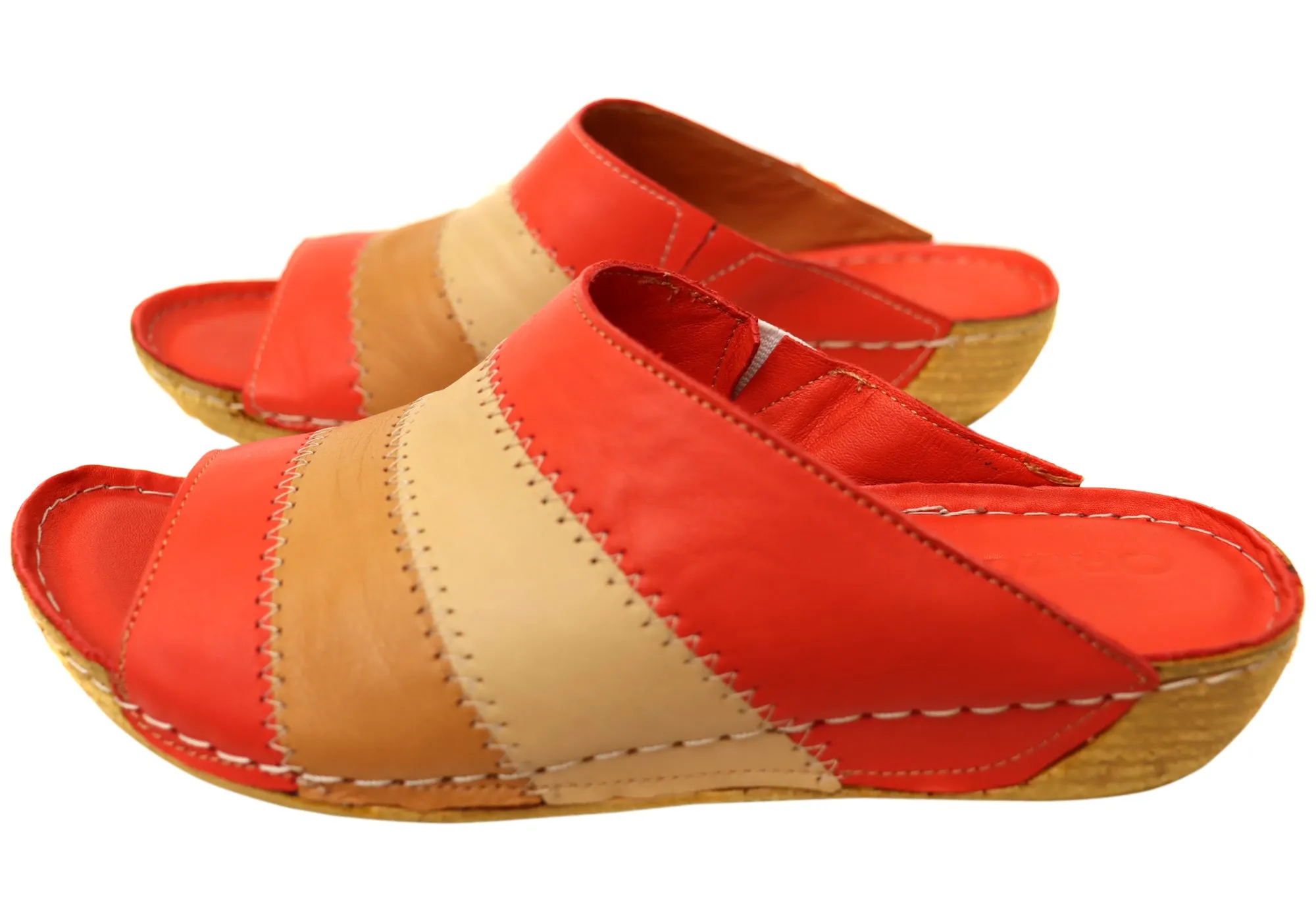 Orizonte Nina Womens European Comfortable Leather Slides Sandals Orizonte Shoes