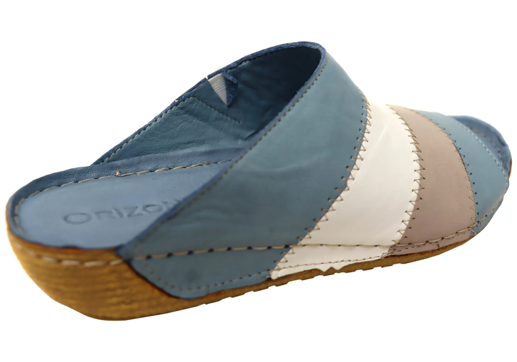 Orizonte Nina Womens European Comfortable Leather Slides Sandals Orizonte Shoes