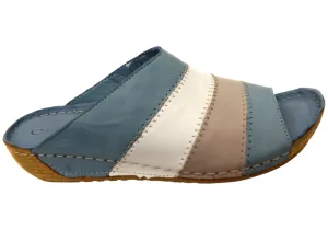 Orizonte Nina Womens European Comfortable Leather Slides Sandals Orizonte Shoes