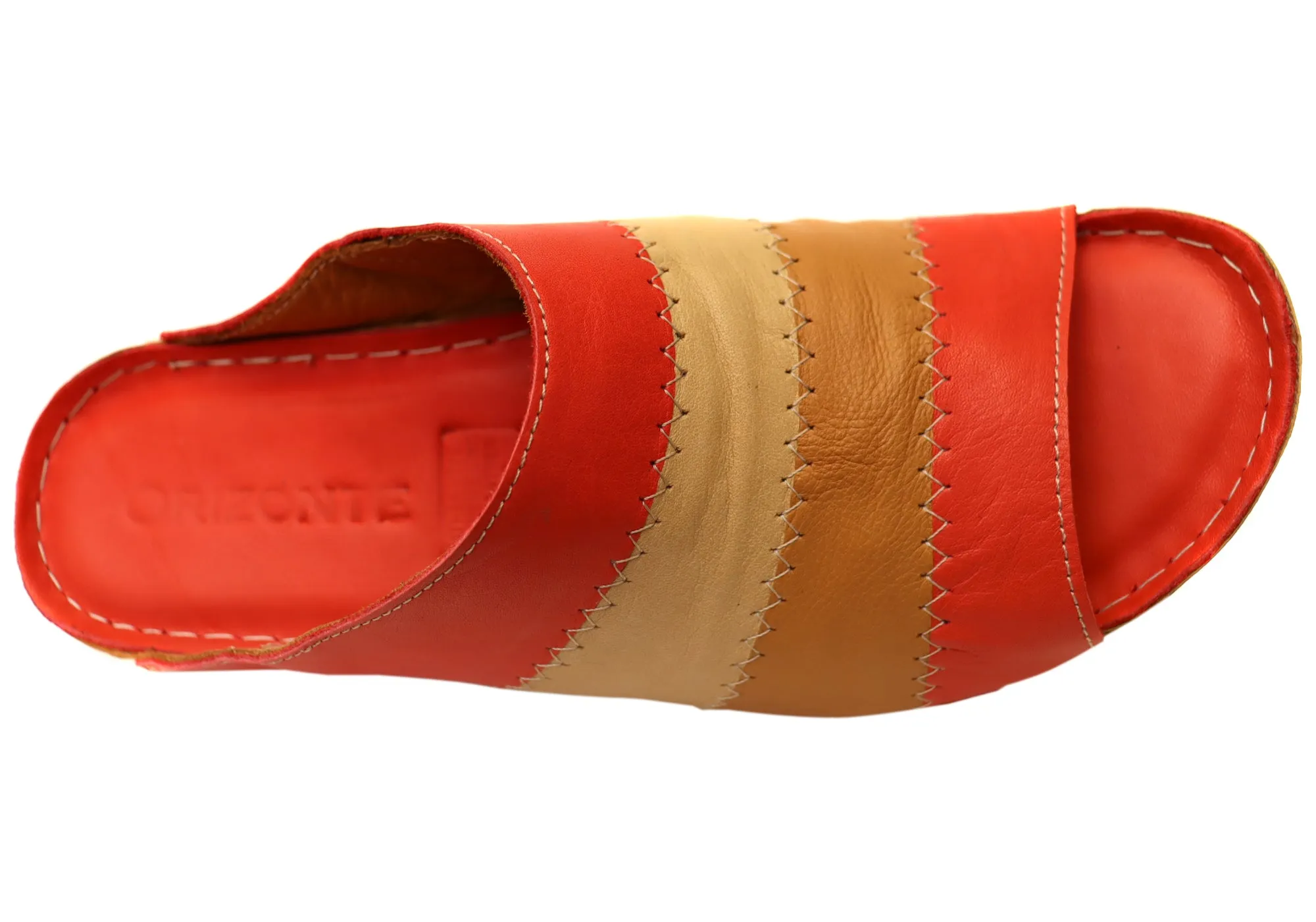 Orizonte Nina Womens European Comfortable Leather Slides Sandals Orizonte Shoes