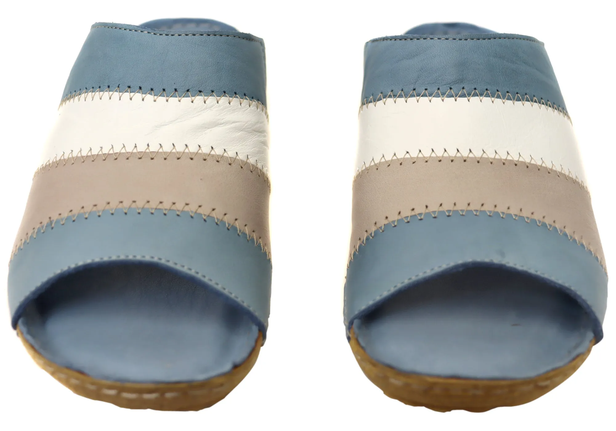 Orizonte Nina Womens European Comfortable Leather Slides Sandals Orizonte Shoes