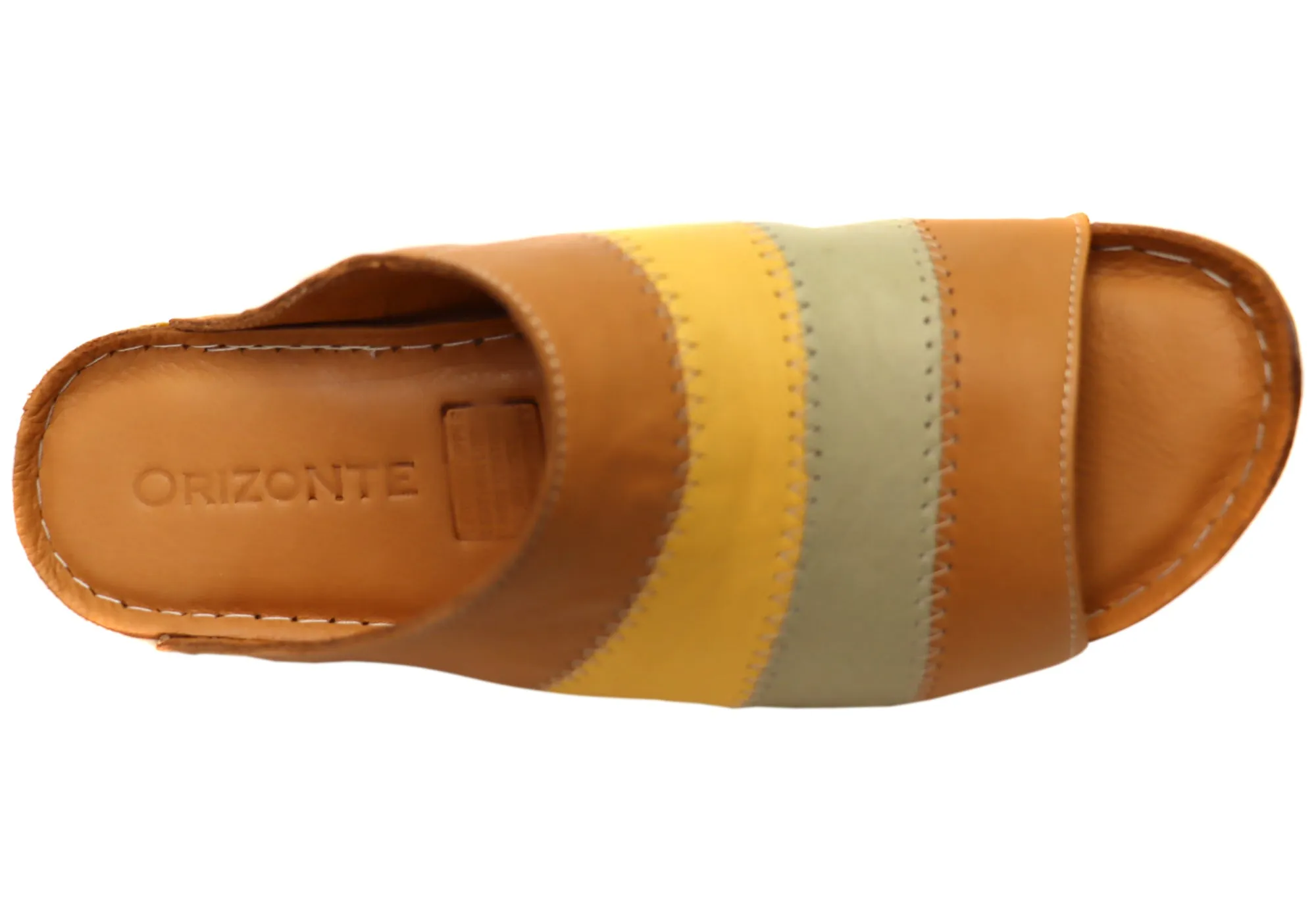 Orizonte Nina Womens European Comfortable Leather Slides Sandals Orizonte Shoes