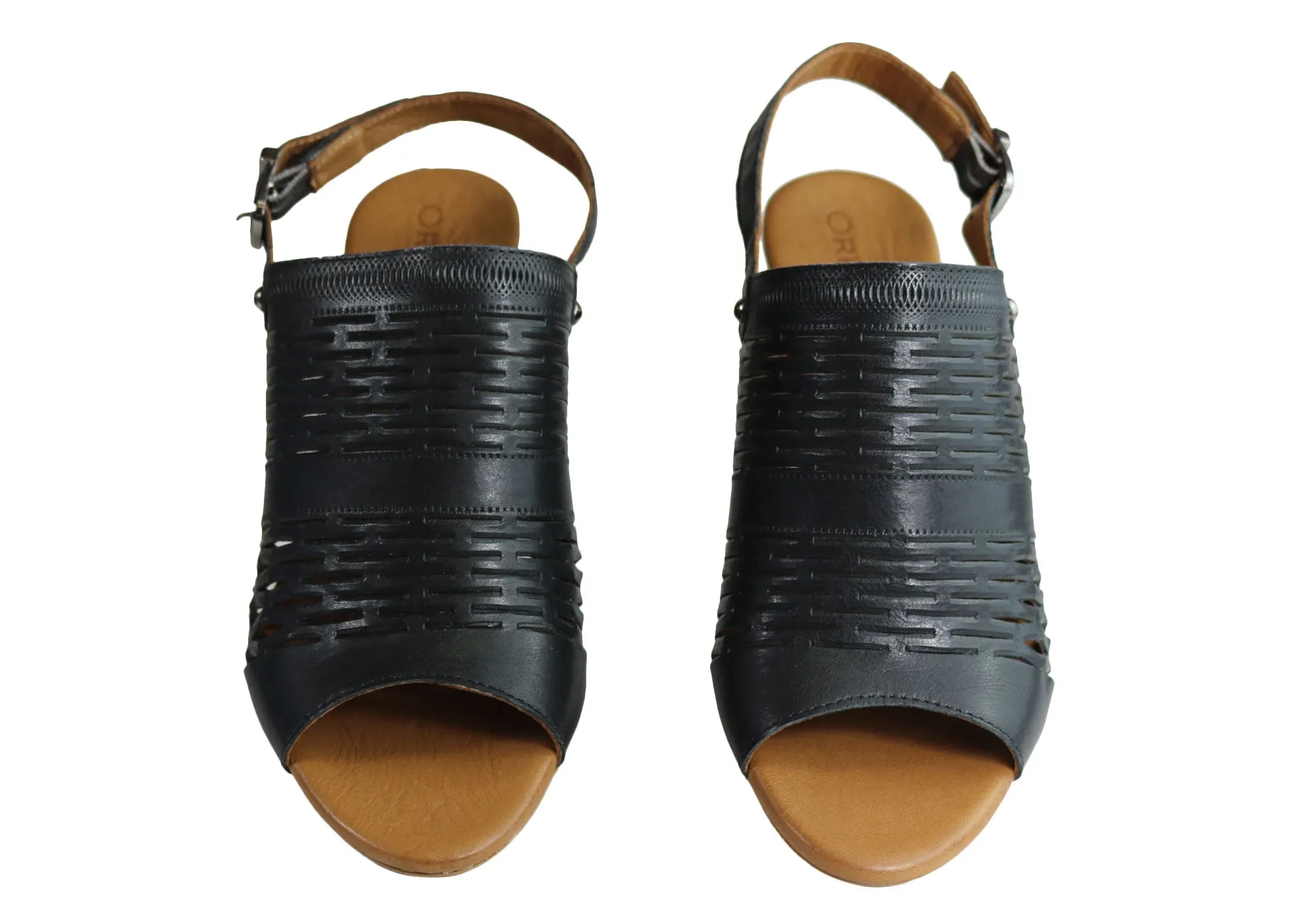 Orizonte Posy Womens European Leather Comfortable Wedge Sandals Orizonte Shoes