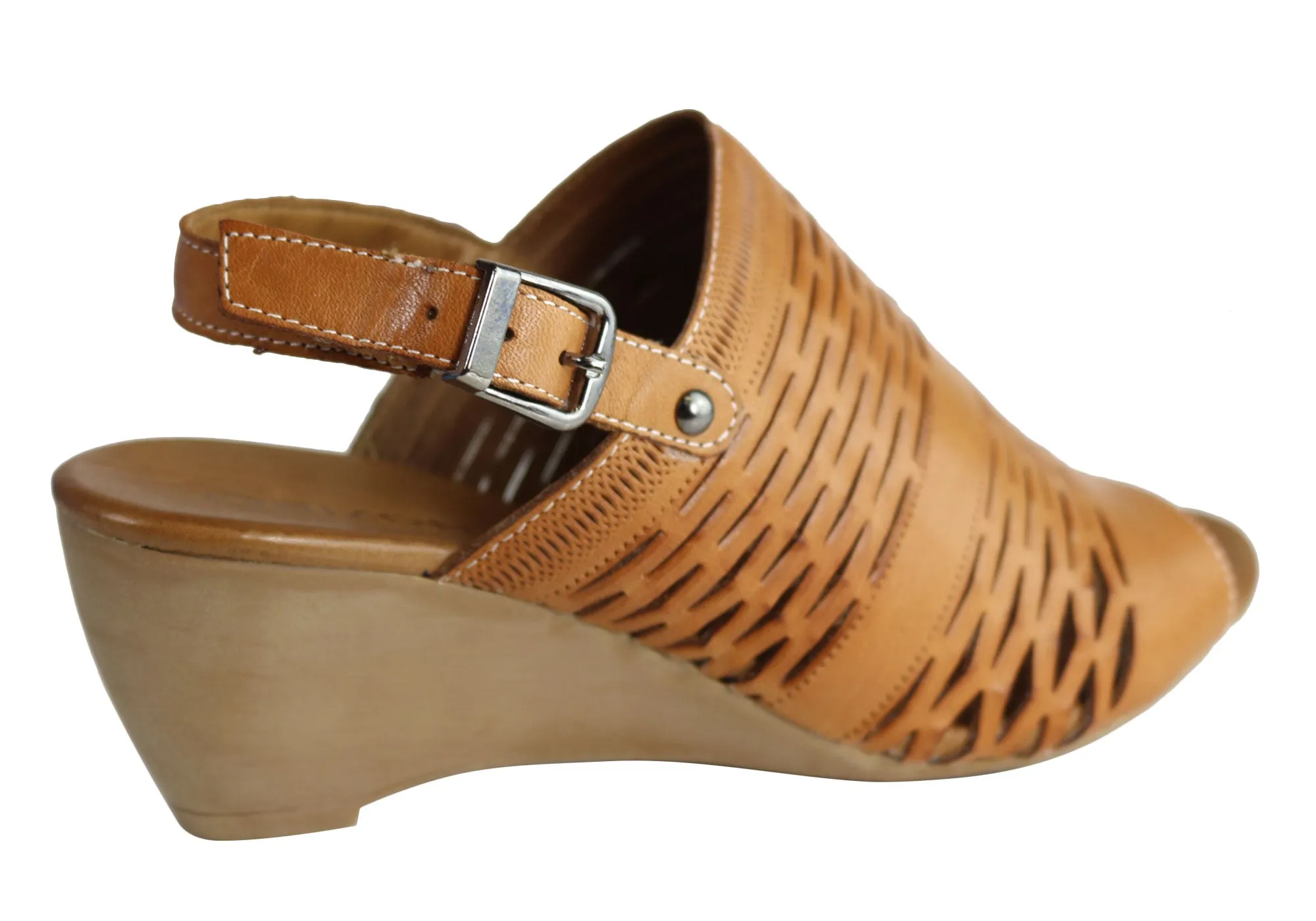 Orizonte Posy Womens European Leather Comfortable Wedge Sandals Orizonte Shoes