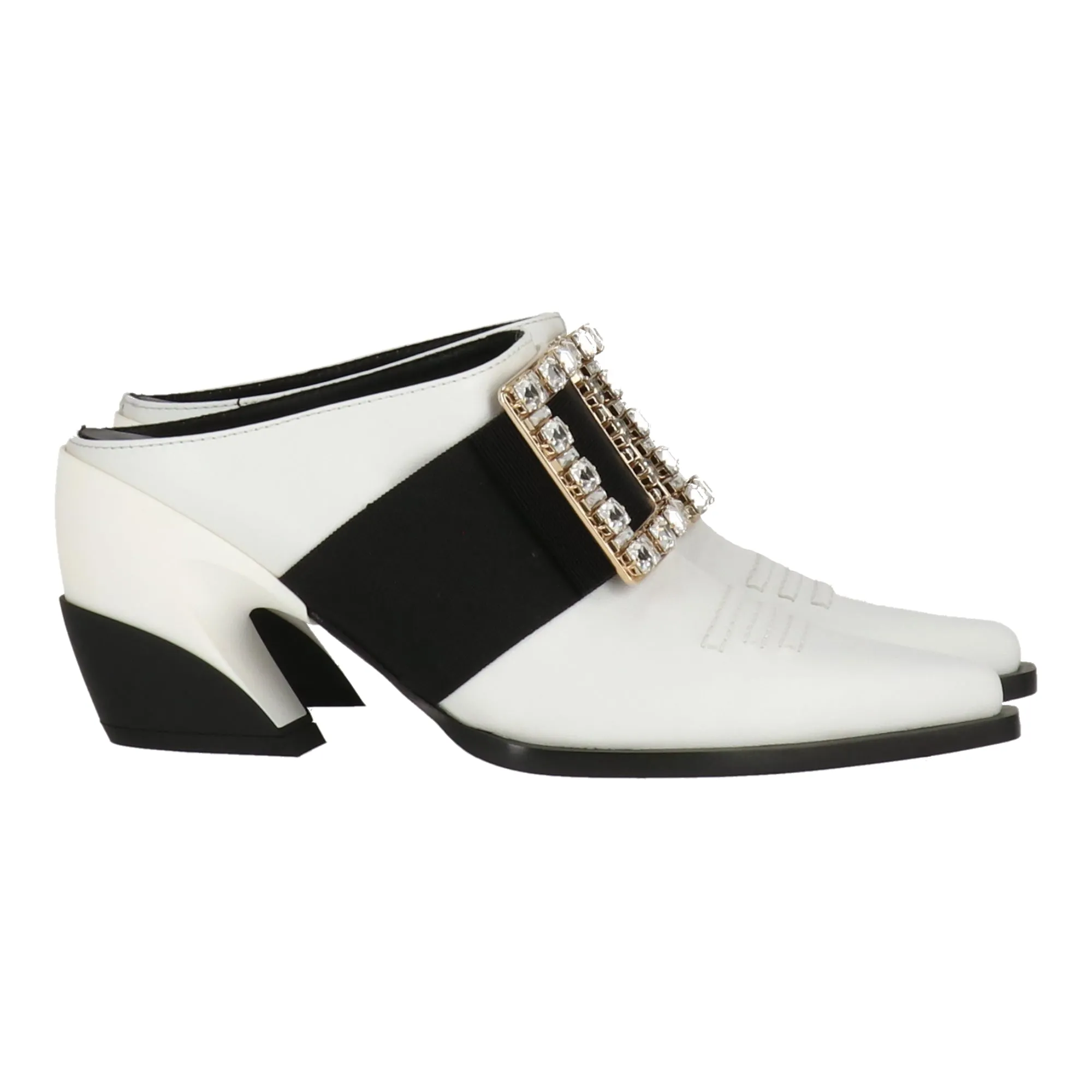 Roger Vivier Womens White Mule Shoes_Roger-Vivier