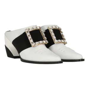Roger Vivier Womens White Mule Shoes_Roger-Vivier