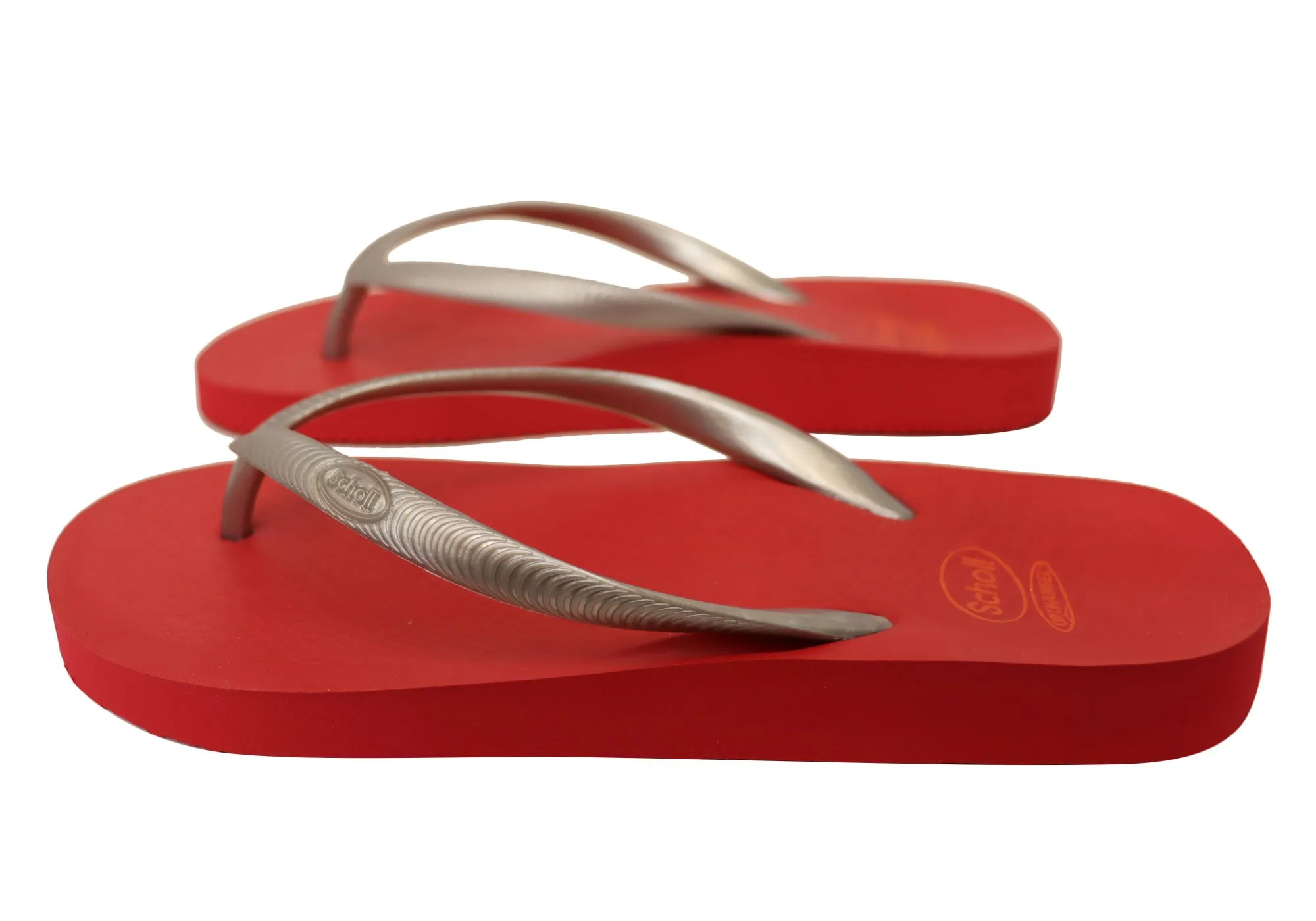 Scholl Orthaheel Fiji Womens Comfortable Rubber Thongs With Support Scholl Orthaheel Shoes