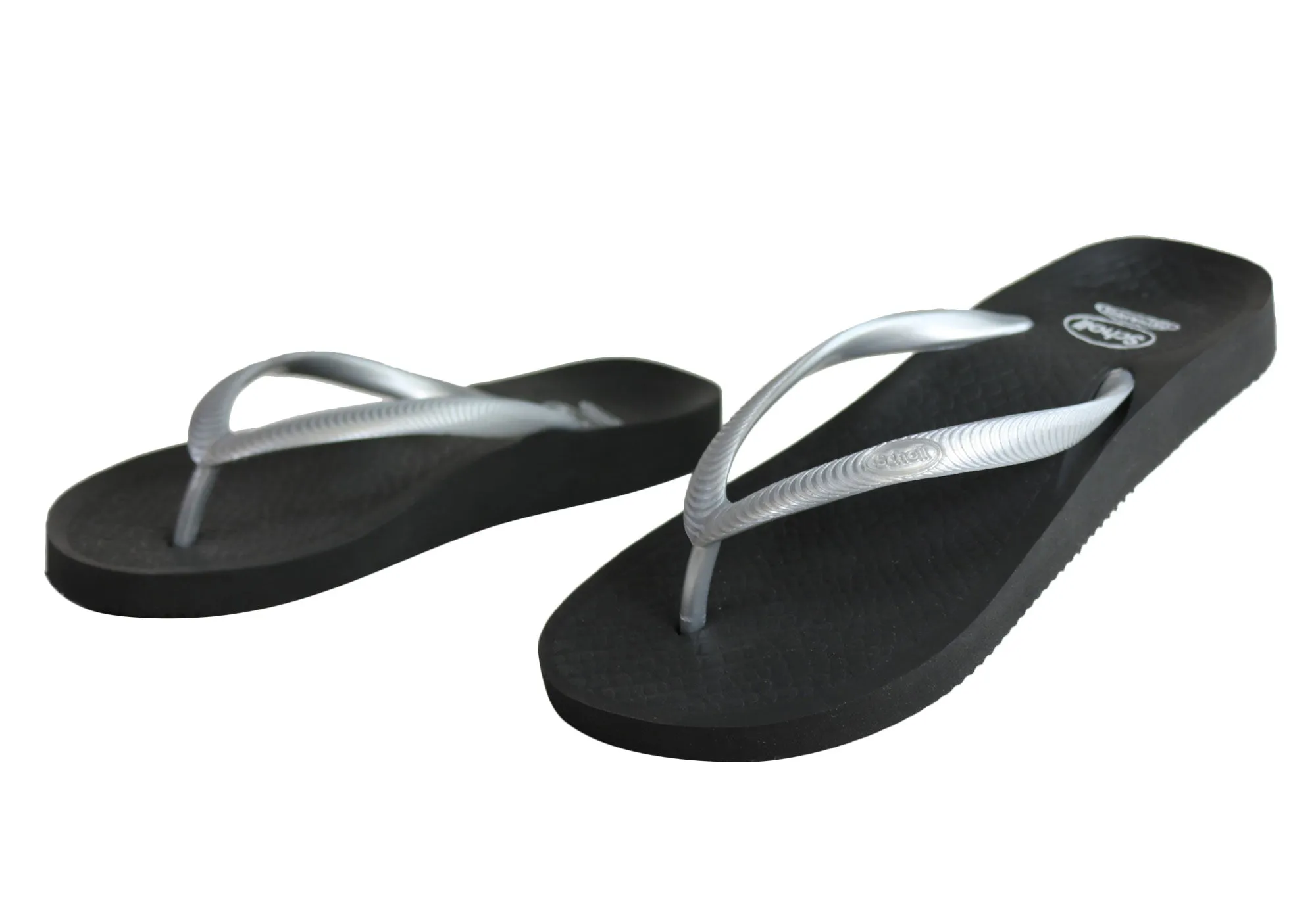 Scholl Orthaheel Fiji Womens Comfortable Rubber Thongs With Support Scholl Orthaheel Shoes