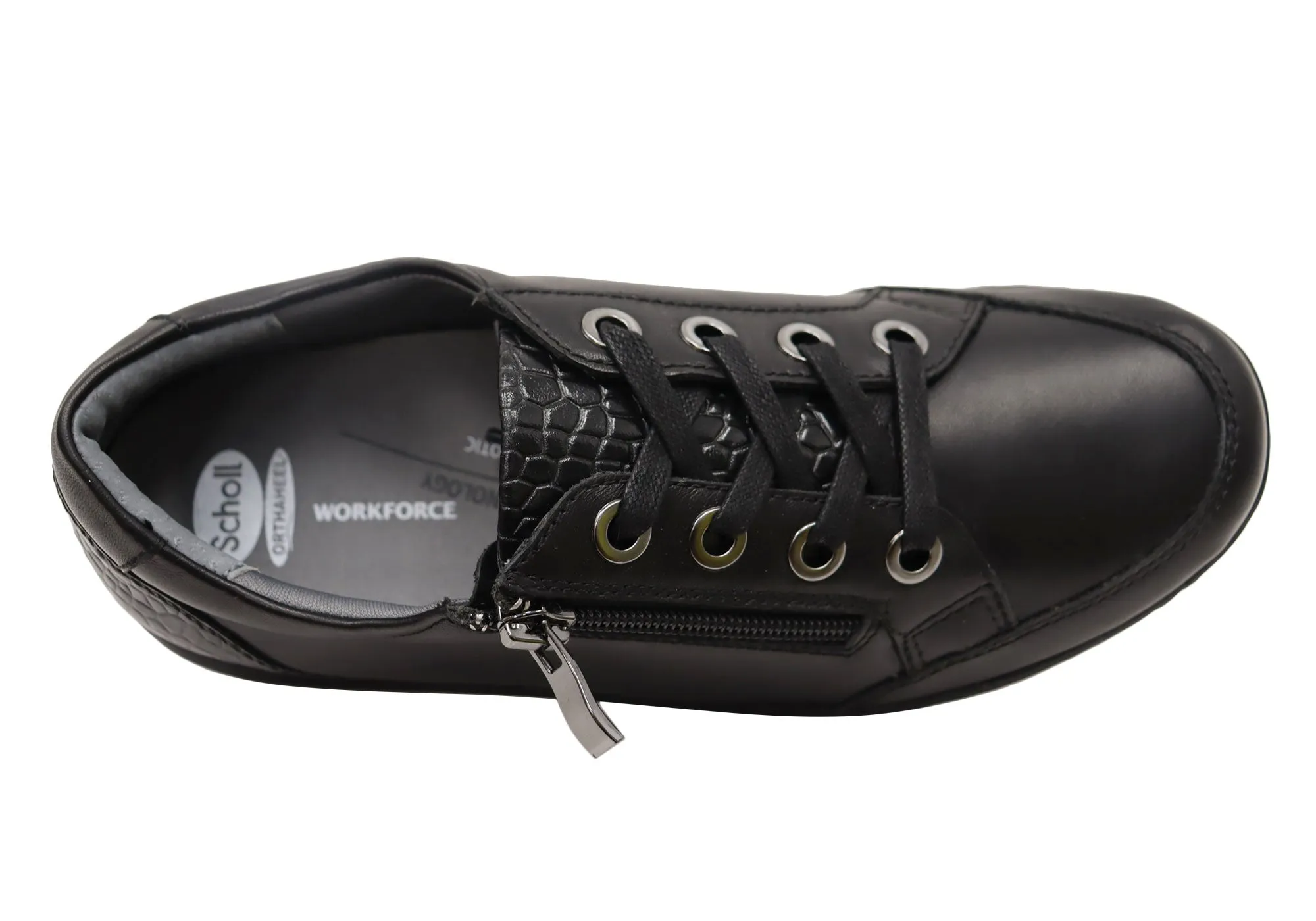Scholl Orthaheel Wombat Womens Supportive Leather Comfort Shoes Scholl Orthaheel Shoes