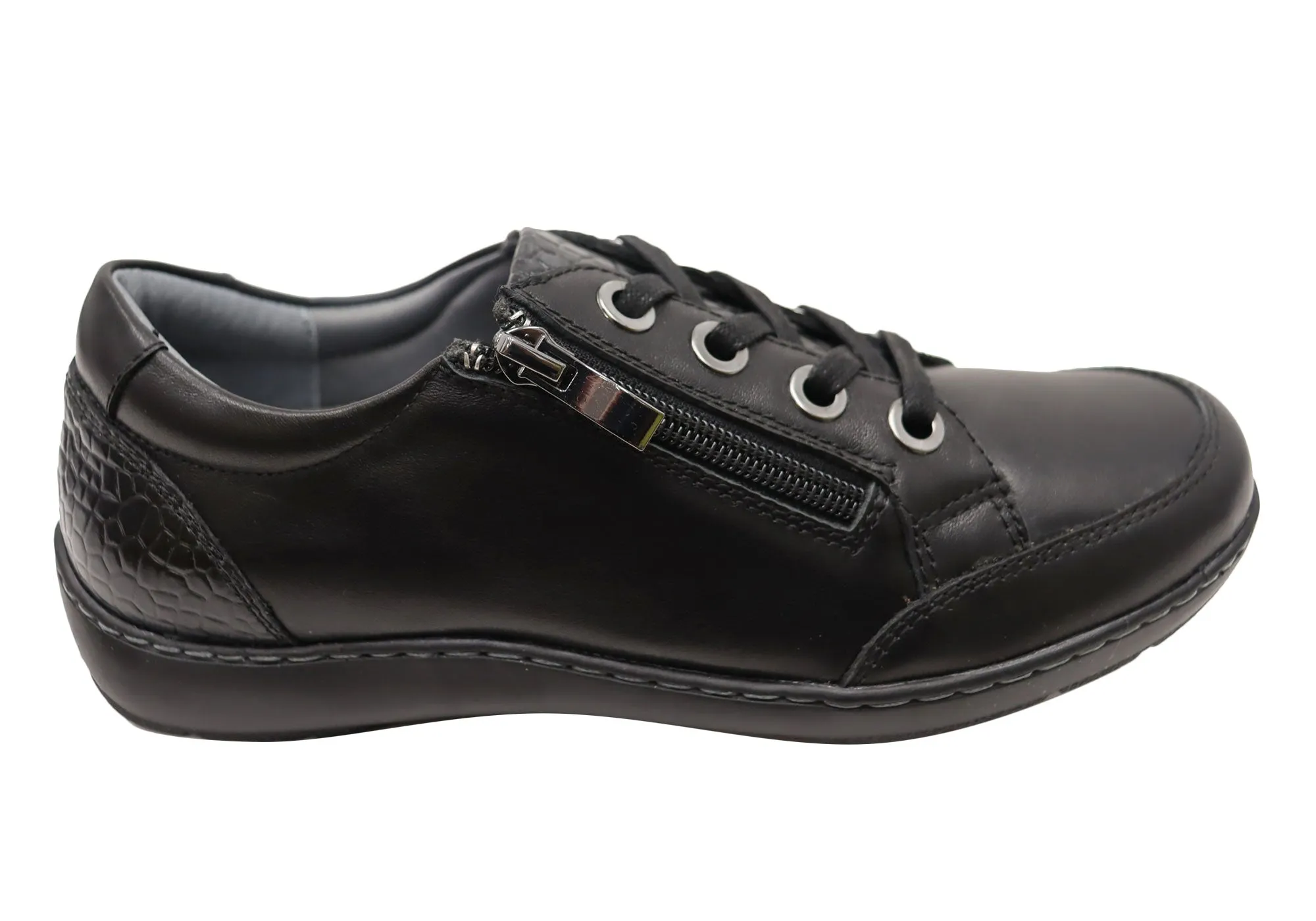 Scholl Orthaheel Wombat Womens Supportive Leather Comfort Shoes Scholl Orthaheel Shoes