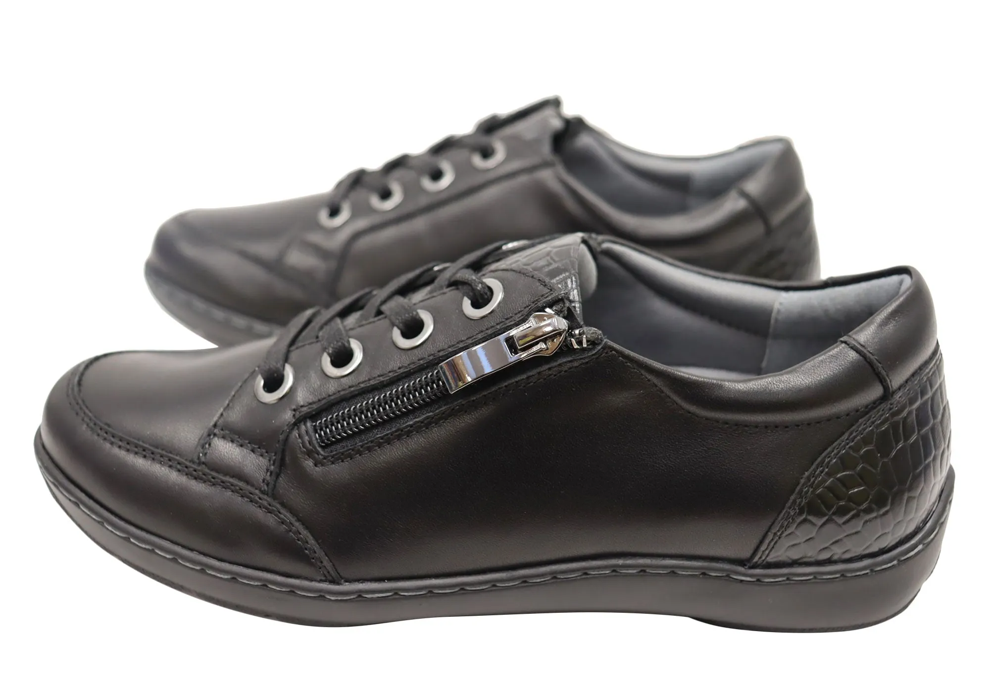 Scholl Orthaheel Wombat Womens Supportive Leather Comfort Shoes Scholl Orthaheel Shoes