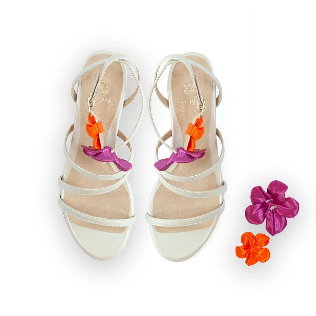 Sofía Vegan Leather Heeled Sandals | Pearl