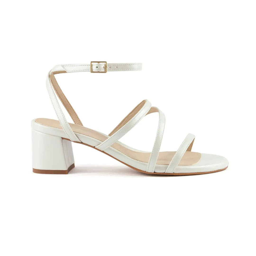 Sofía Vegan Leather Heeled Sandals | Pearl