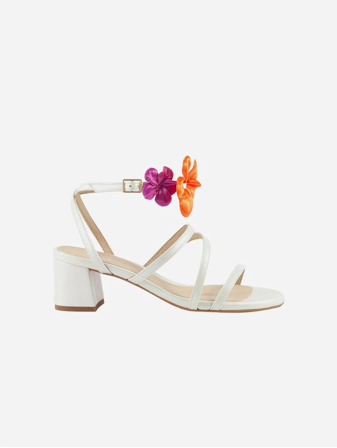 Sofía Vegan Leather Heeled Sandals | Pearl