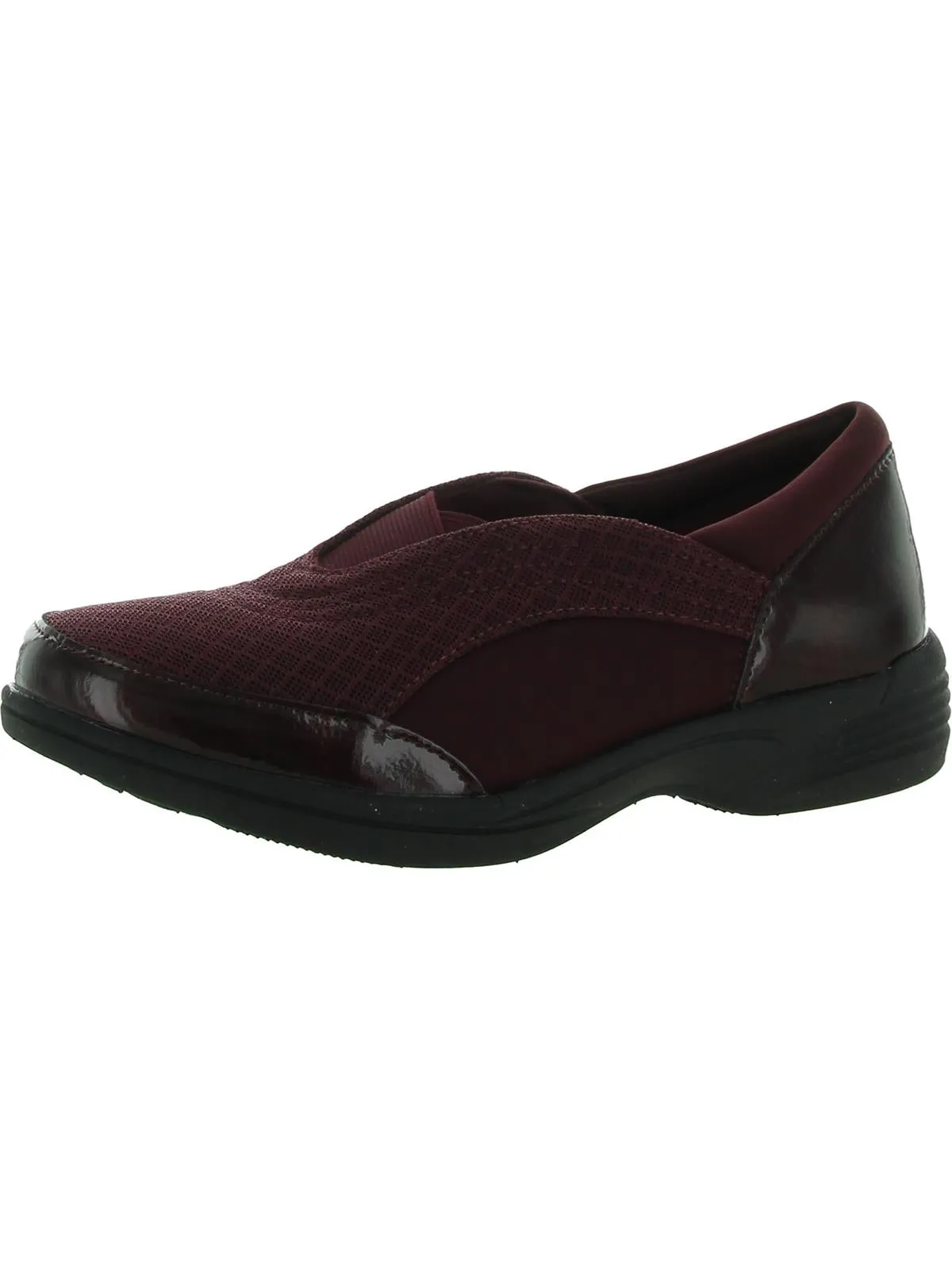 Spontaneous Womens Patent Cushioned Slip-On Sneakers