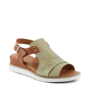 Spring Step Women's Locals Wedge Sandal in Olive Multi
