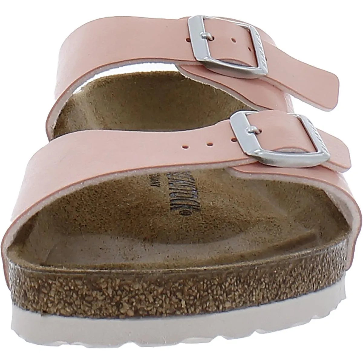 Sydney BS Womens Faux Leather Double Strap Slide Sandals