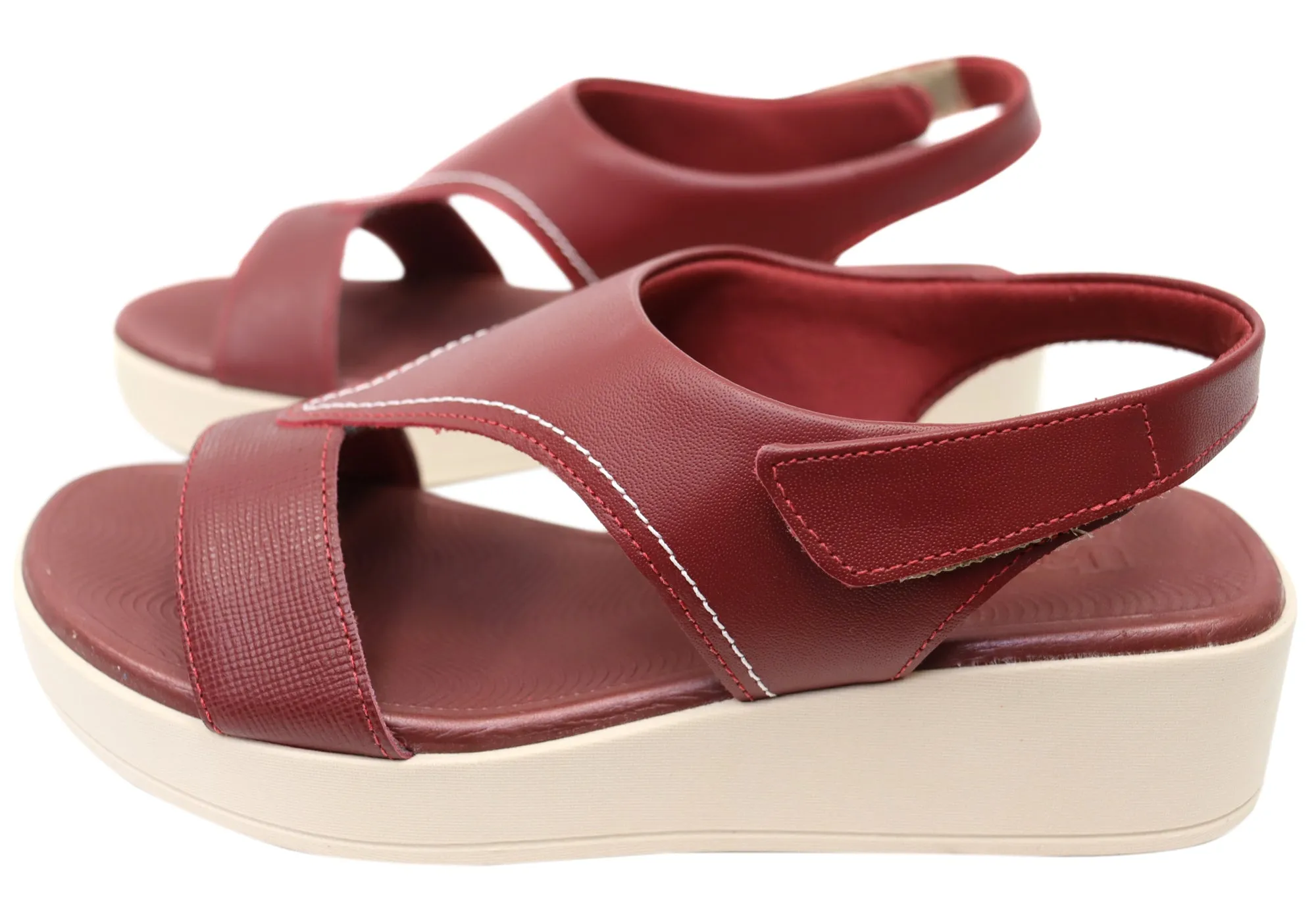Usaflex Bridgette Womens Comfortable Leather Sandals Made In Brazil Usaflex Shoes