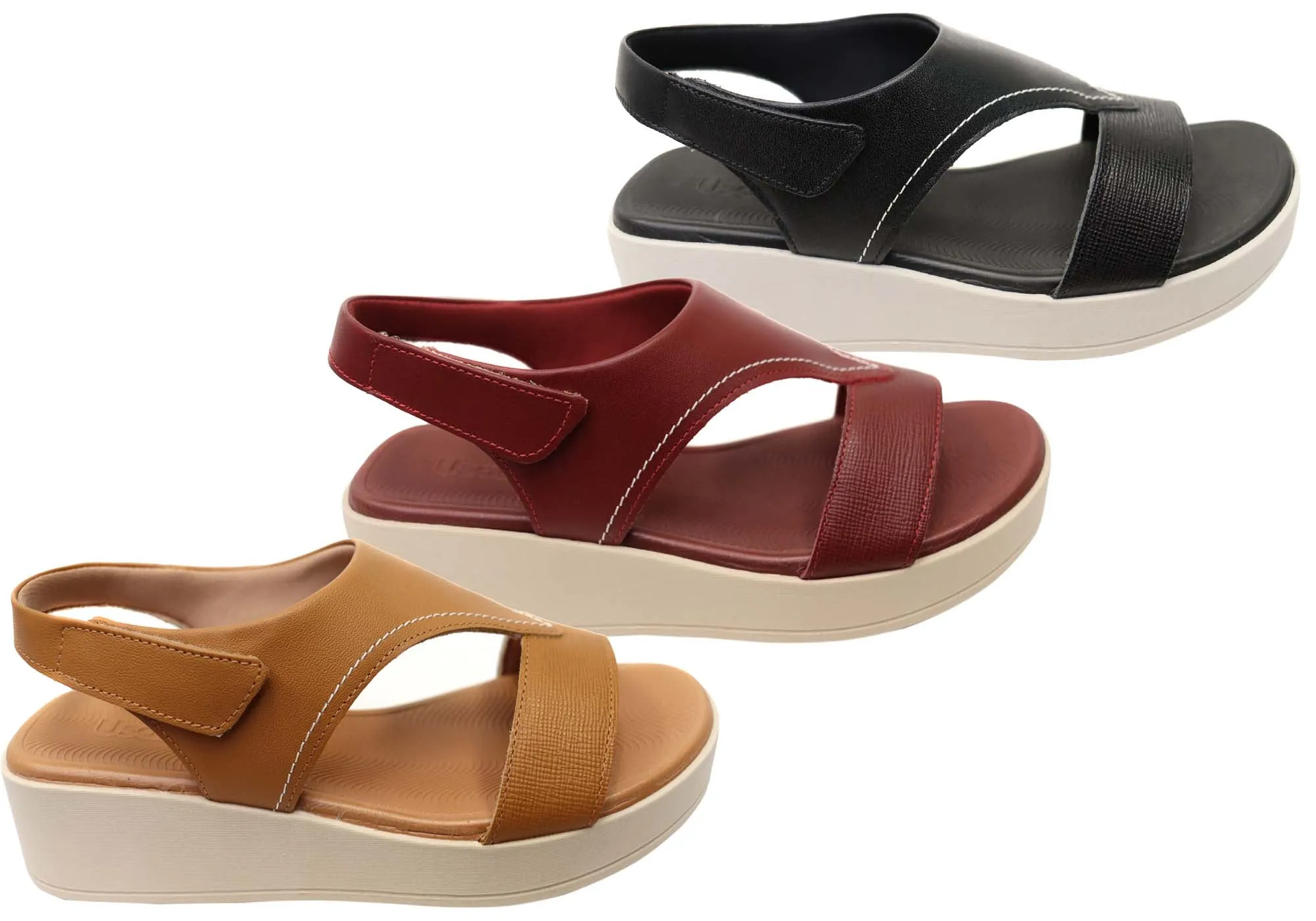Usaflex Bridgette Womens Comfortable Leather Sandals Made In Brazil Usaflex Shoes