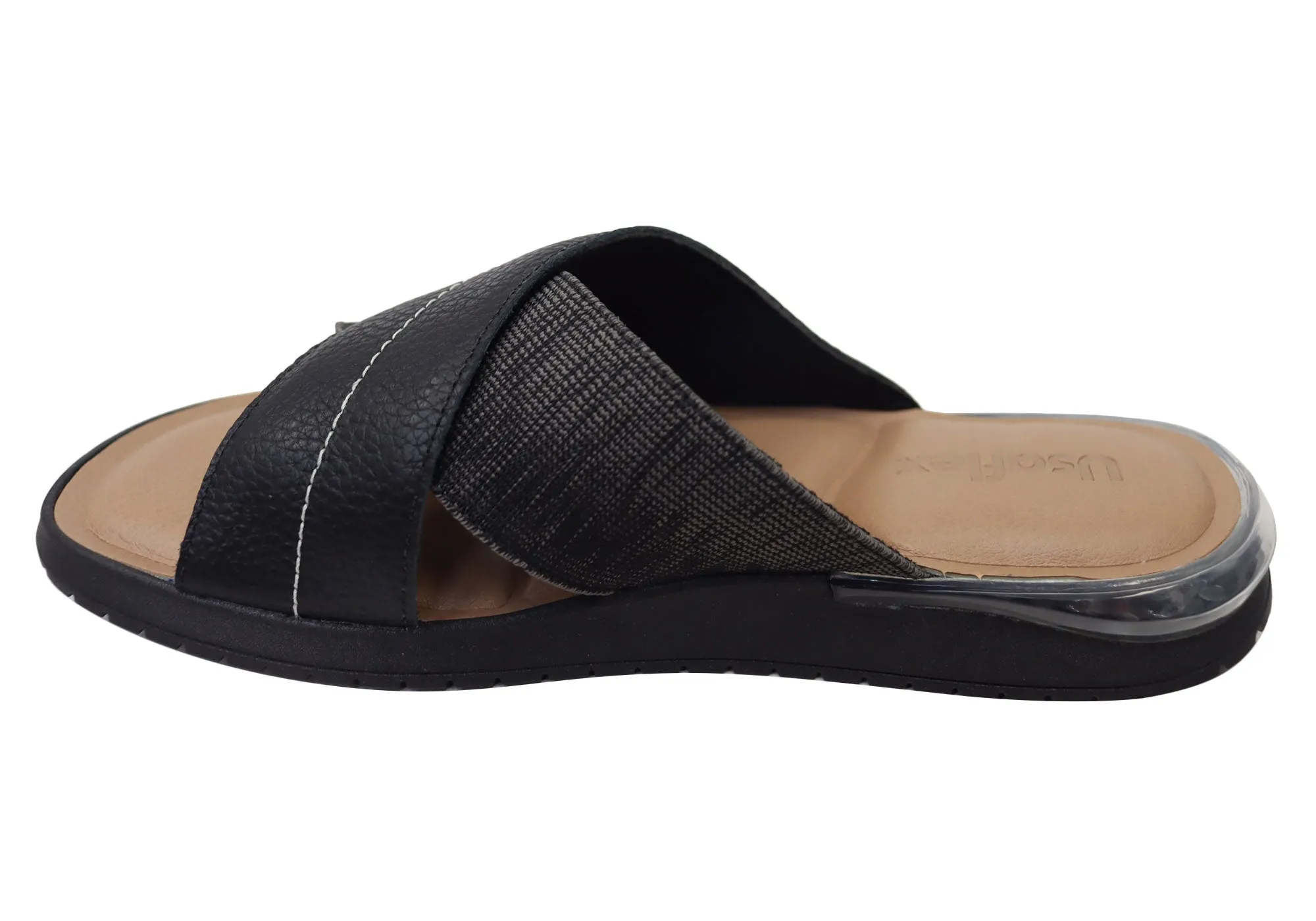 Usaflex Sunni Womens Comfortable Brazilian Leather Slides Sandals Usaflex Shoes